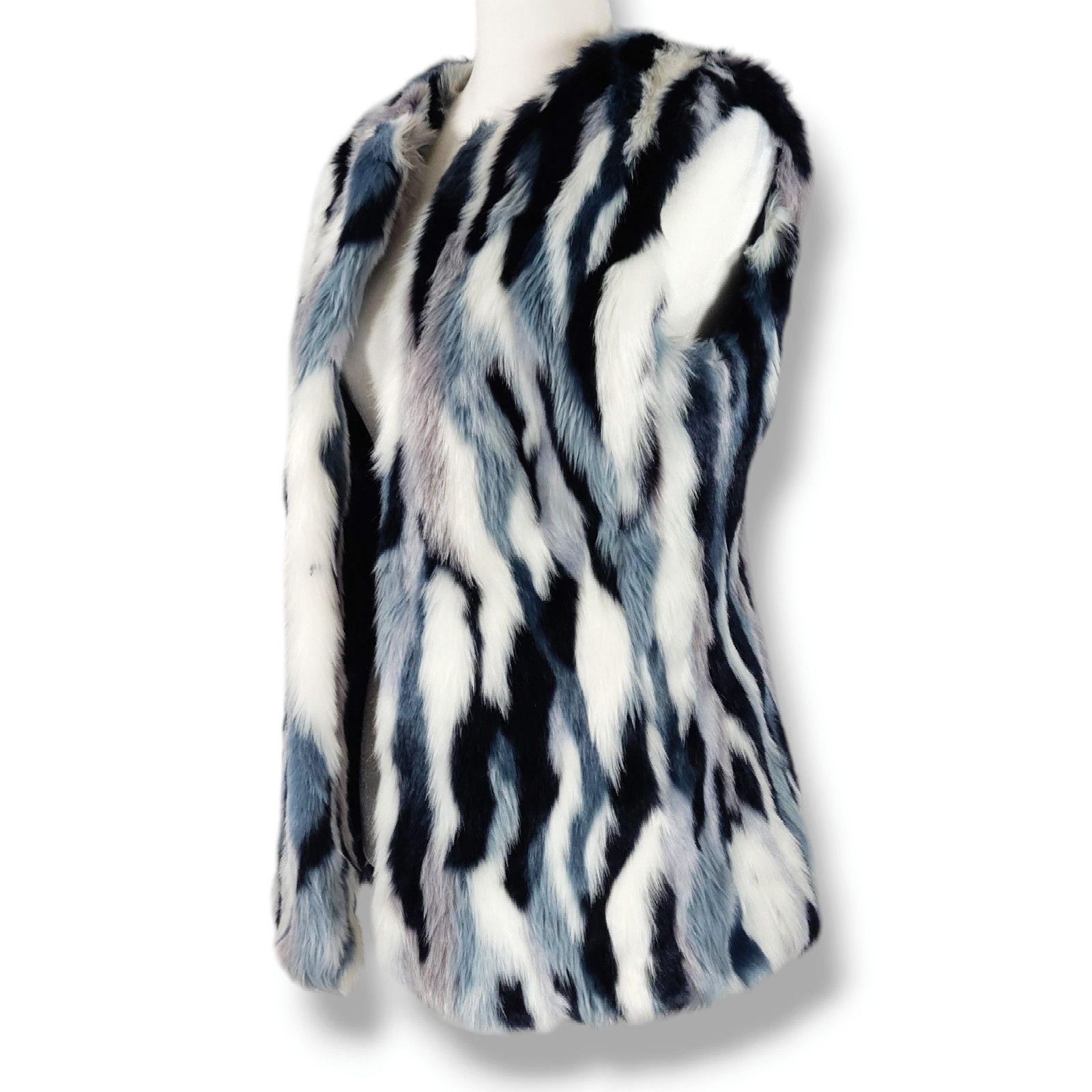 Other EUC INC Int'l Patchwork Faux Fur Vest Sz. S Mob Wife Y2K Size S / US 4 / IT 40 - 1 Thumbnail