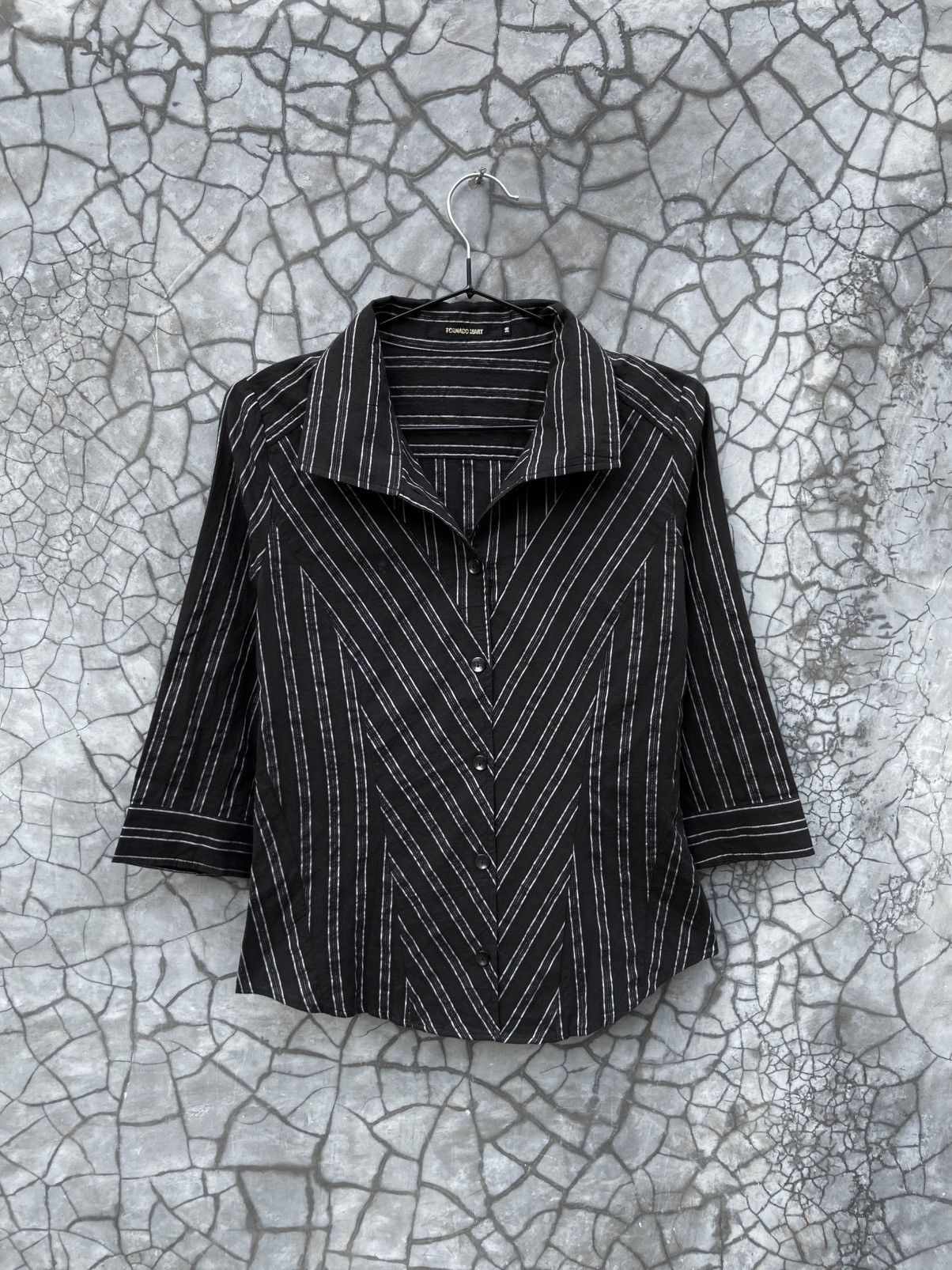 Tornado Mart 2000s Tornado Mart Sirens Officer Striped Open Collar Shirt Size S / US 4 / IT 40 - 3 Thumbnail