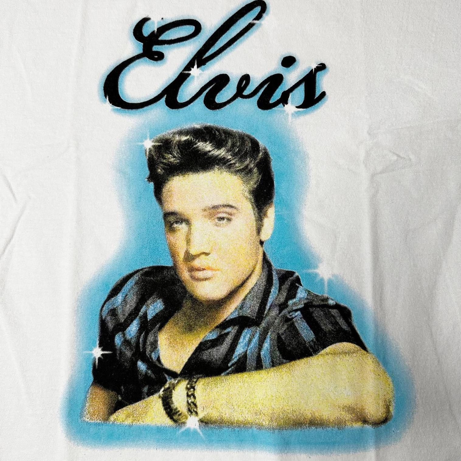 Band Tees NWT HSTRY X Elvis Airbrush Graphic T-Shirt White Unisex M Size US M / EU 48-50 / 2 - 3 Thumbnail