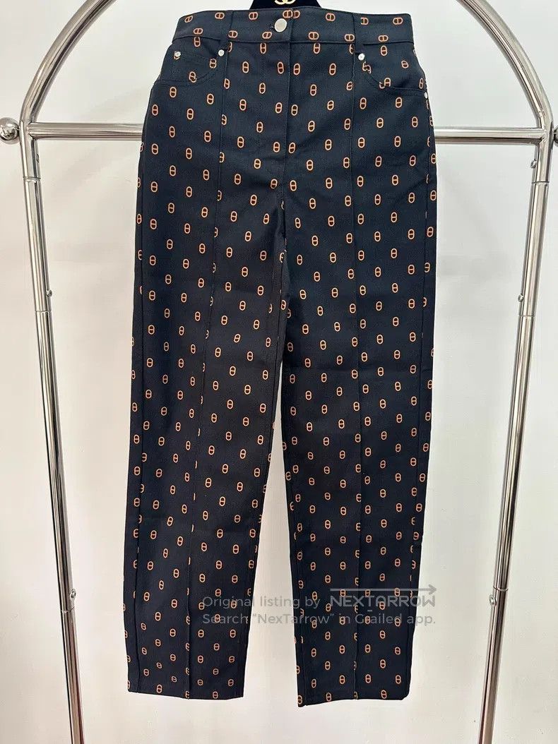 Hermes Hermes Pig Nose Pattern Full Print Straight Leg Casual Tro Size 24" / US 00 / IT 34 - 1 Thumbnail