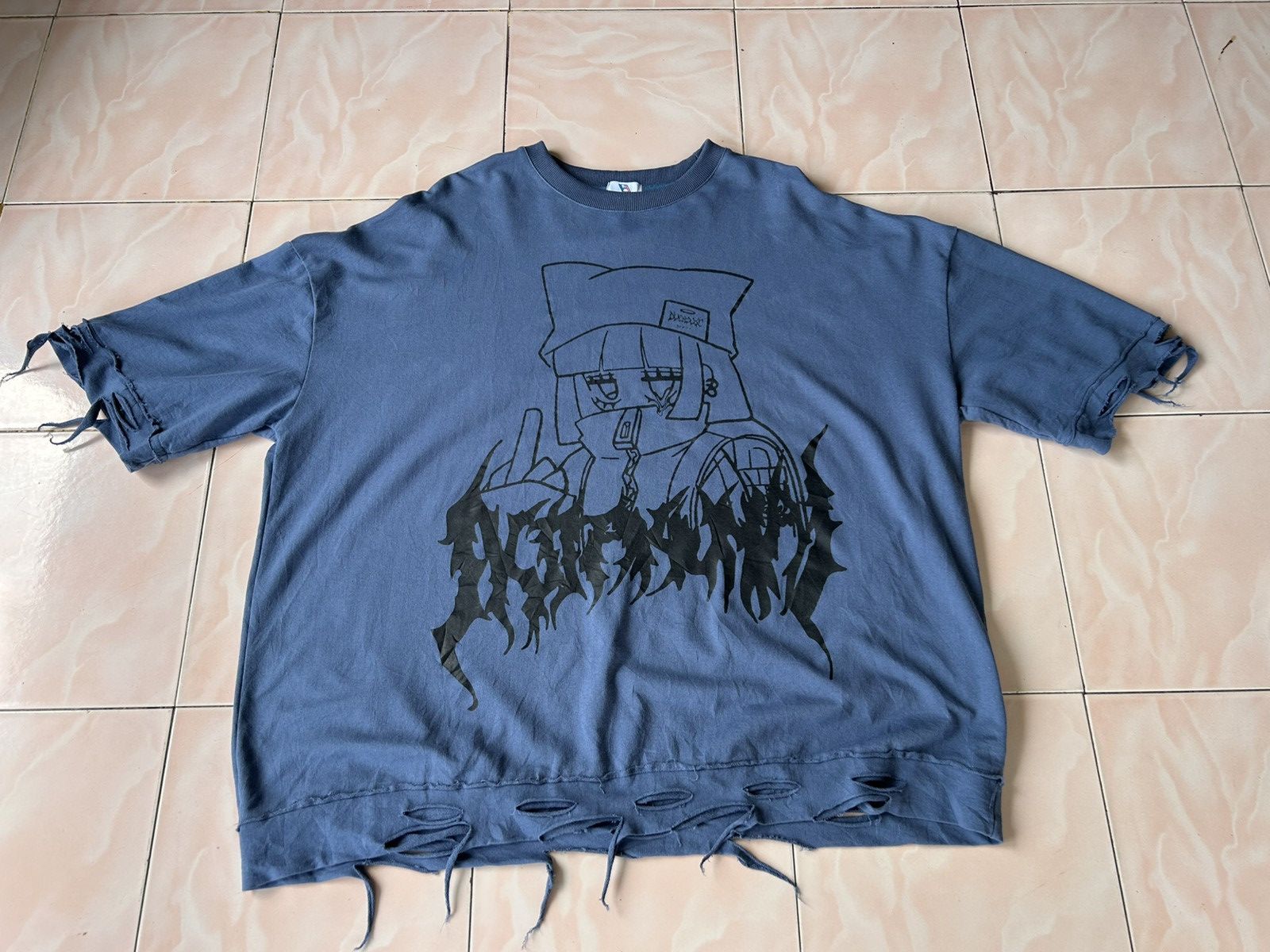 Japanese Brand Volcan & Aphrodite Art Distressed Oversized Sweatshirt Size US L / EU 52-54 / 3 - 3 Thumbnail