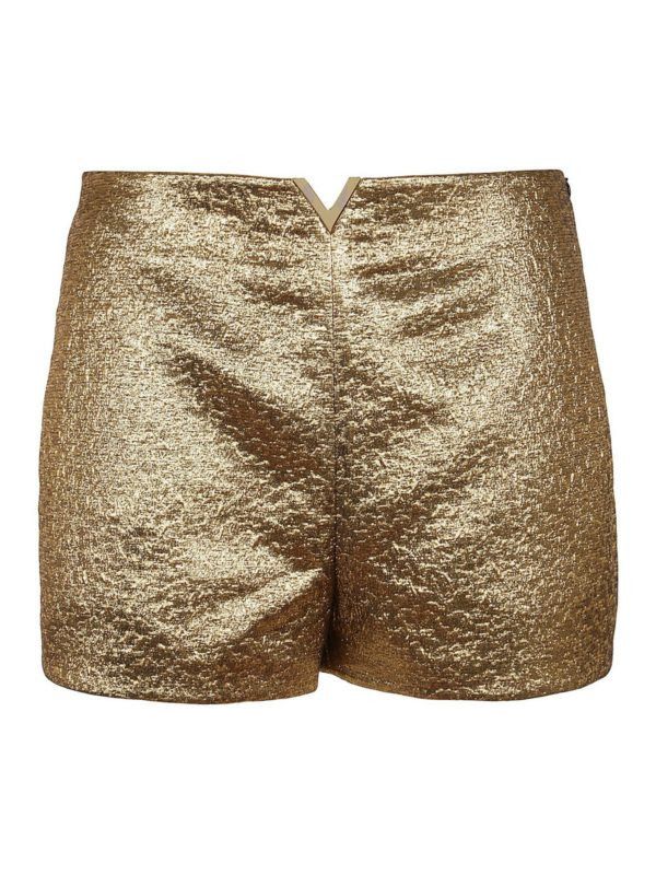 Valentino o1y0326 Short in Gold Size 26" / US 2 / IT 38 - 1 Thumbnail