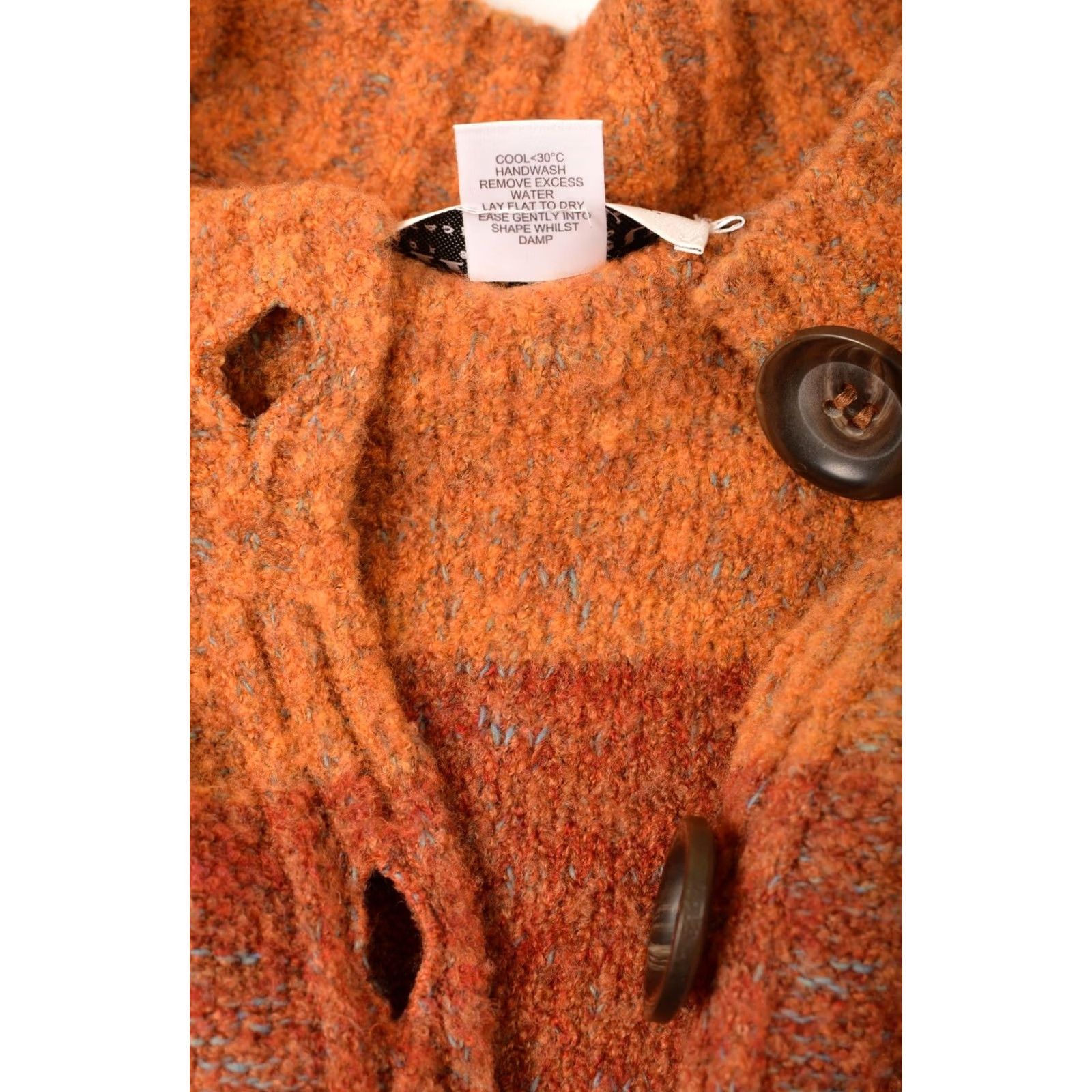 Vintage Harley of Scotland Merino Wool Blend Cardigan Sweater 331091 Size S Orange Women Wool Blend Cardigan 90s Event Boys? Size S / US 4 / IT 40 - 5 Thumbnail