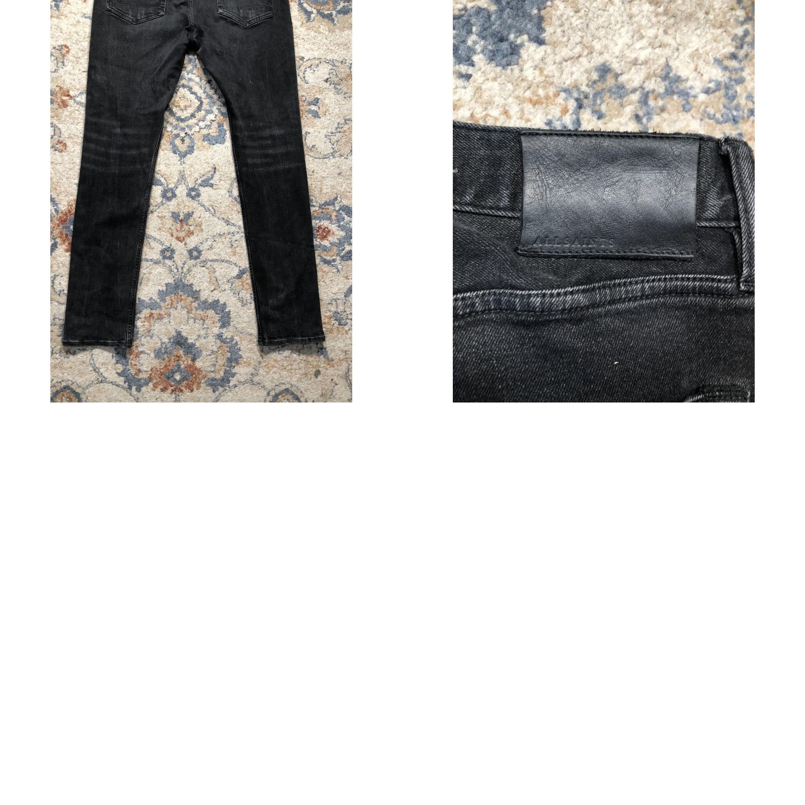 Allsaints AllSaints Jeans Rex Skinny Fit Distressed Denim Black Wash 32 Mens Size US 32 / EU 48 - 9 Thumbnail
