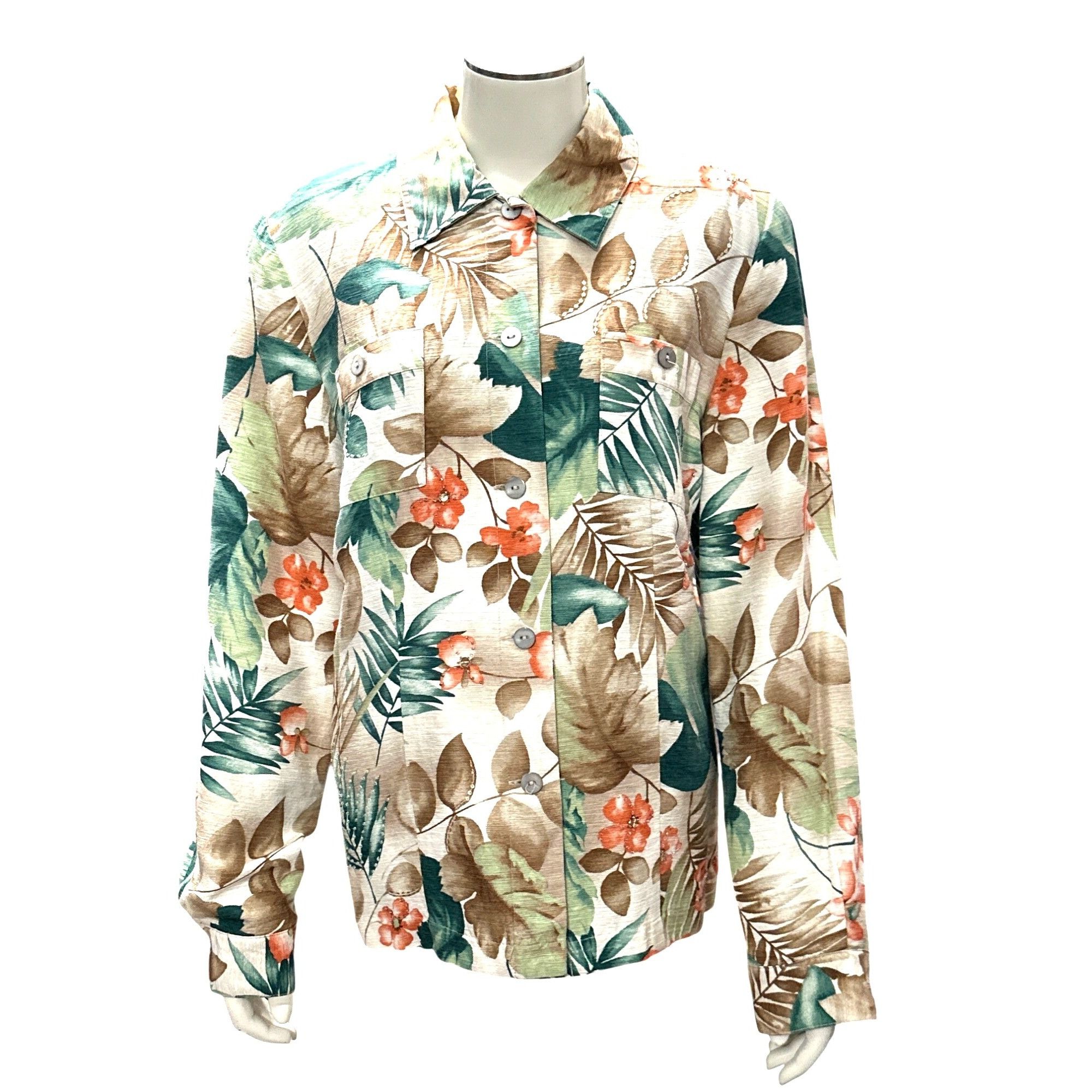 Other Alfred Dunner Size 12 Yellow Silk Blend Jacket Floral Trim T Size XL / US 12-14 / IT 48-50 - 2 Thumbnail