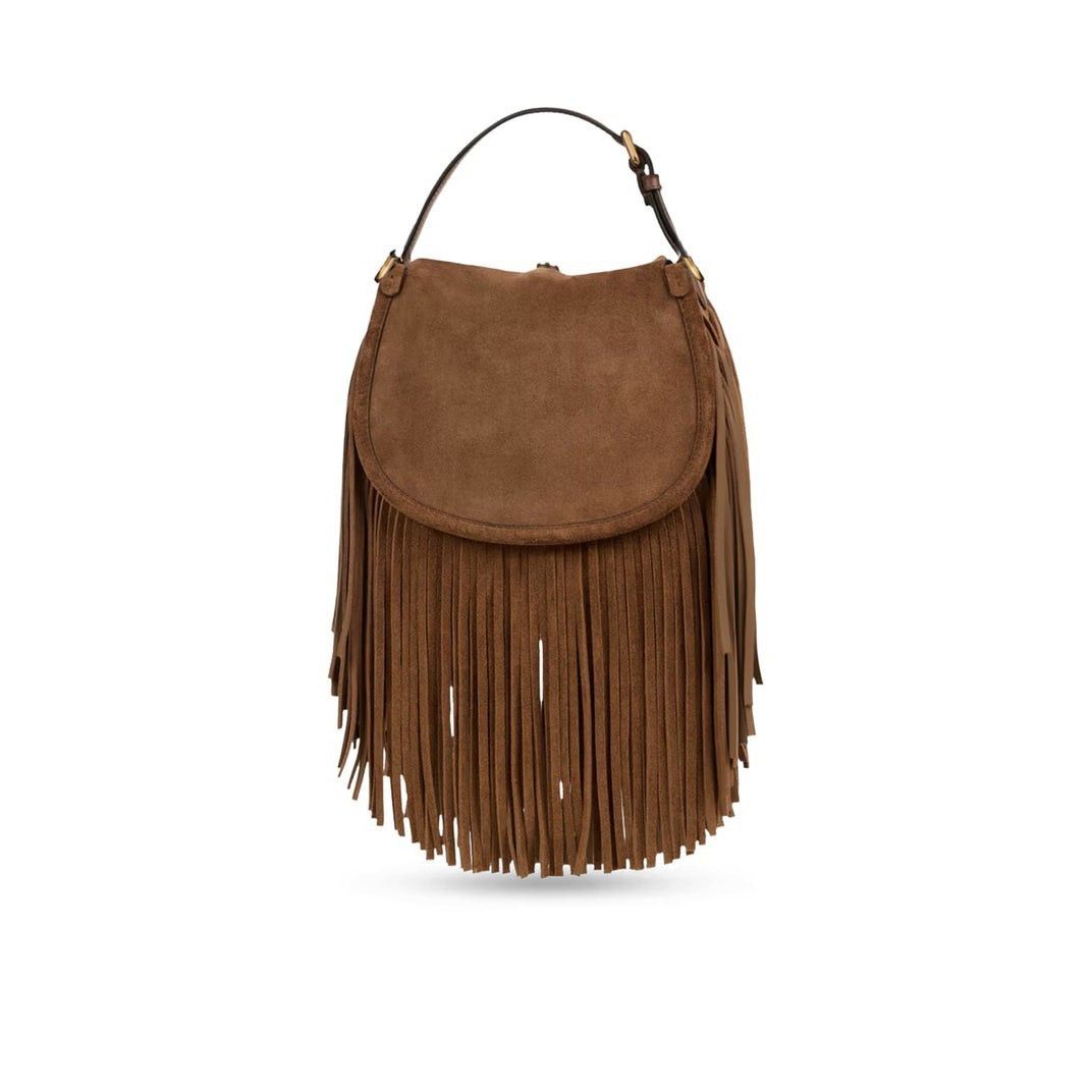Etro ETRO Pony Small Fringe Camel Brown Suede Leather Shoulder Ba Size ONE SIZE - 2 Thumbnail