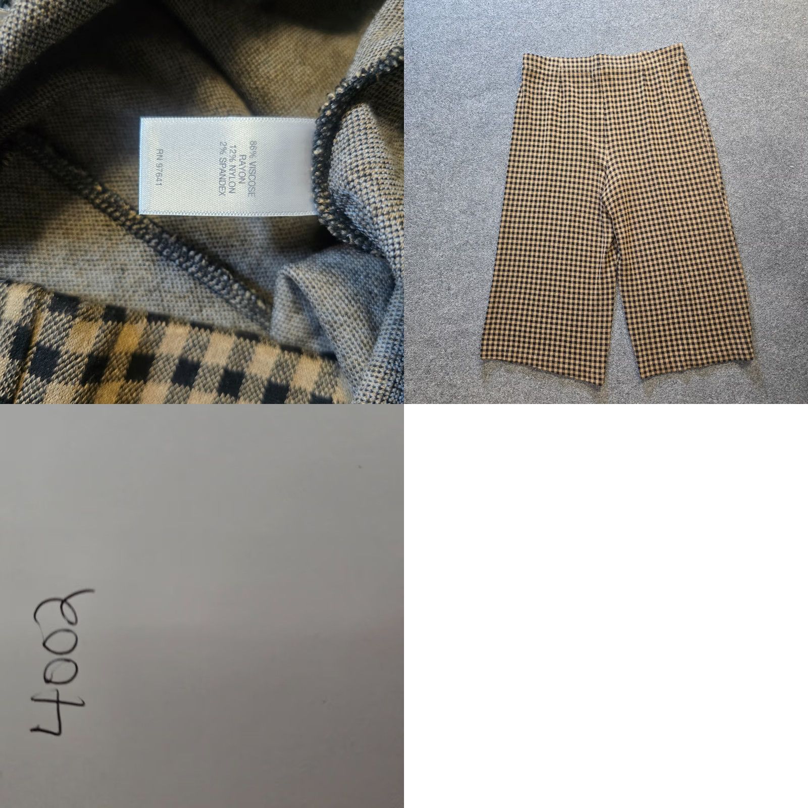 J. Jill J. Jill Pants Womens XL Petite Beige Plaid Capri Wide-Leg Stretch Casual Elastic Waist Knit Size 24" / US 00 / IT 34 - 8 Thumbnail