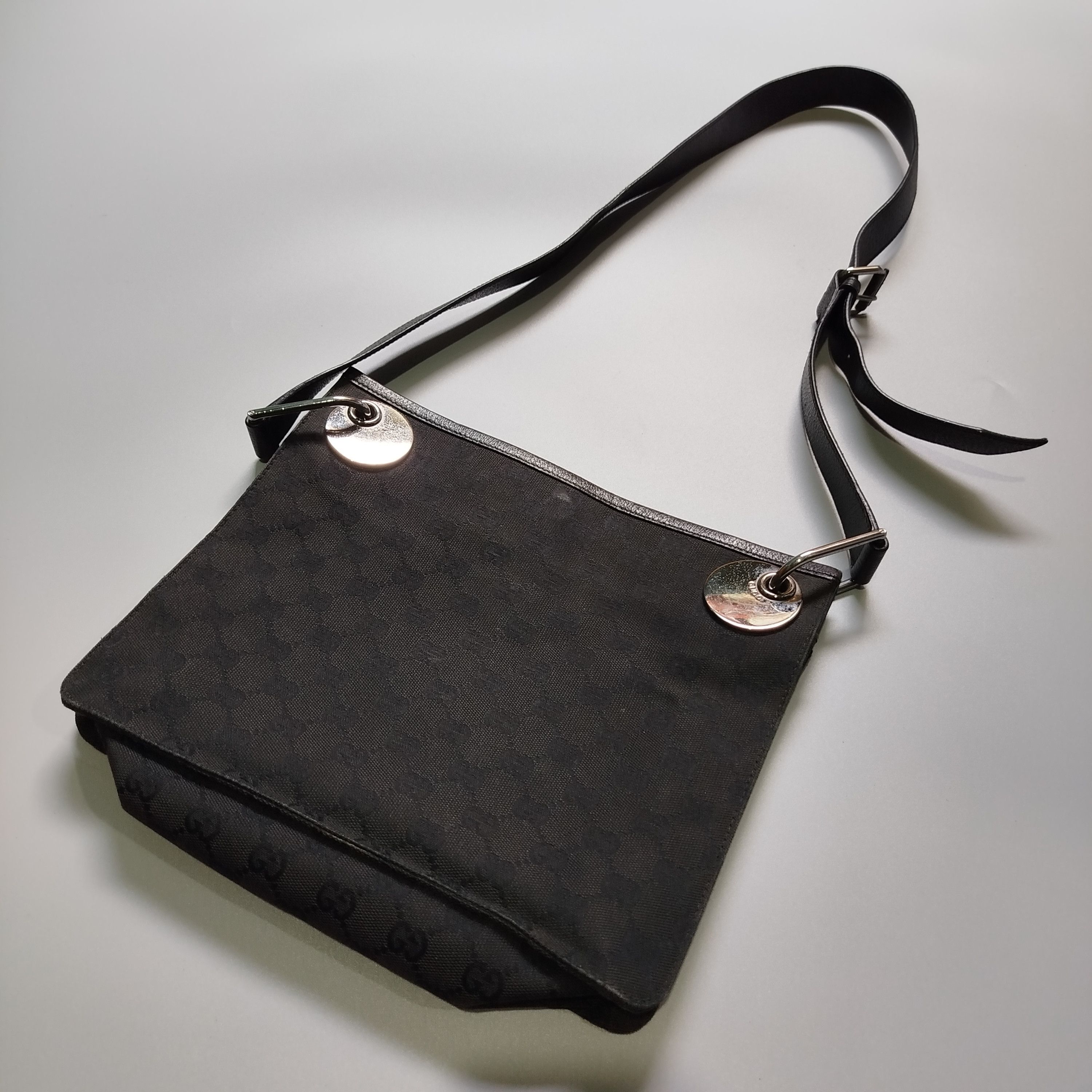 Gucci Eclipse Monogram Sling/ Crossbody Bag in Black, Men's