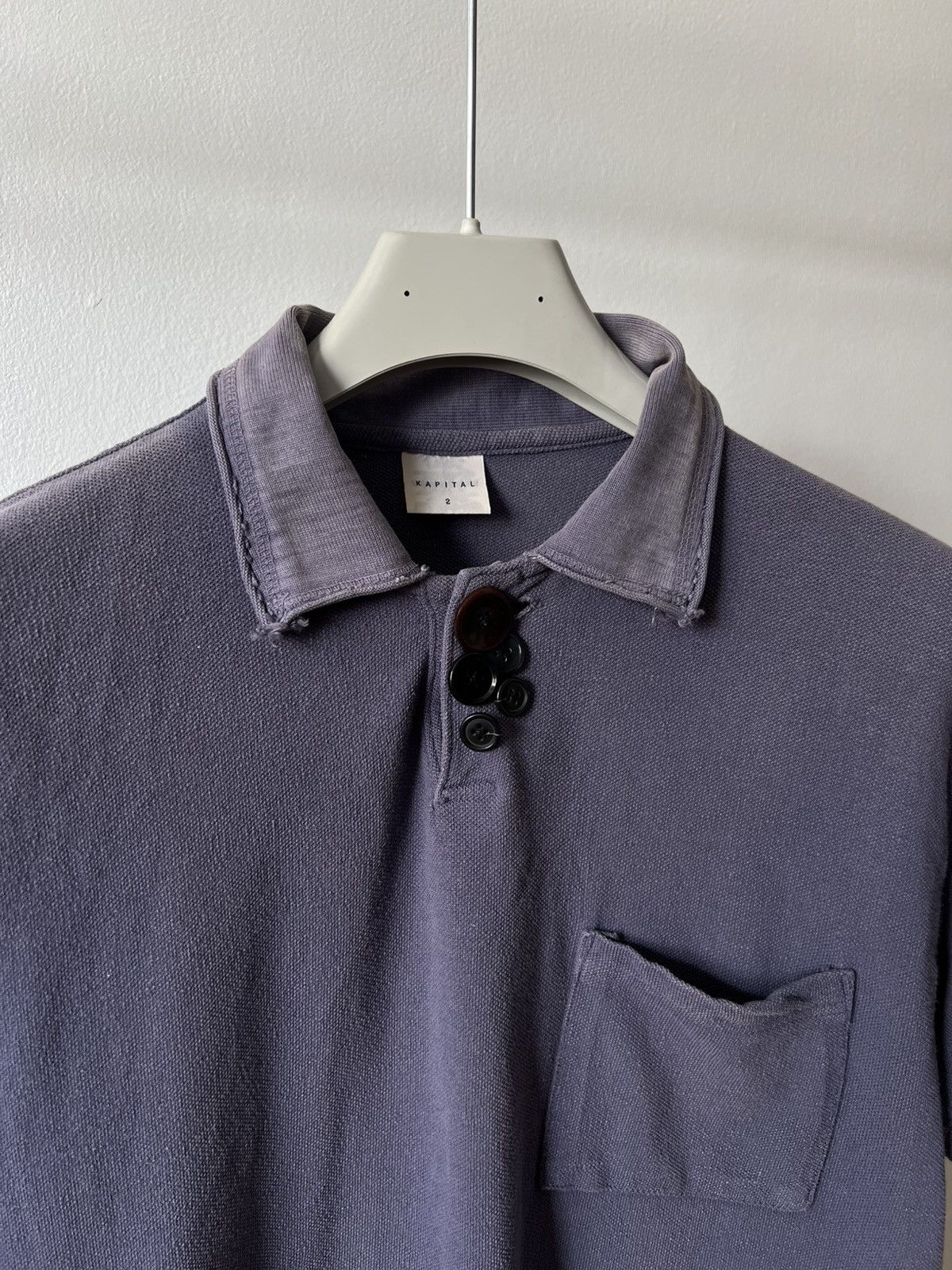 Kapital Faded Vintage Kapital Polo Tshirt Distressed Grunge Size US S / EU 44-46 / 1 - 2 Thumbnail