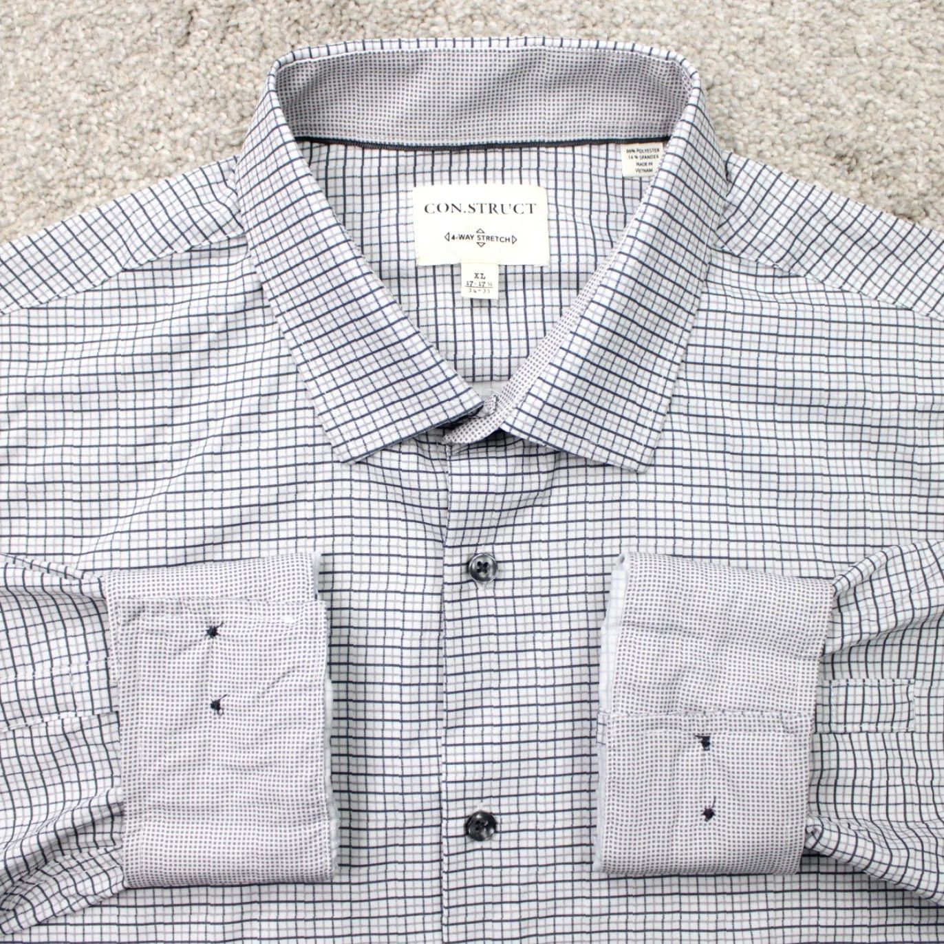 Vintage Construct Shirt Mens XL Black 4 Way Stretch Long Sleeve Button-Up Shirt 90s Fall Spring Summer WinterMens Size US XL / EU 56 / 4 - 2 Thumbnail