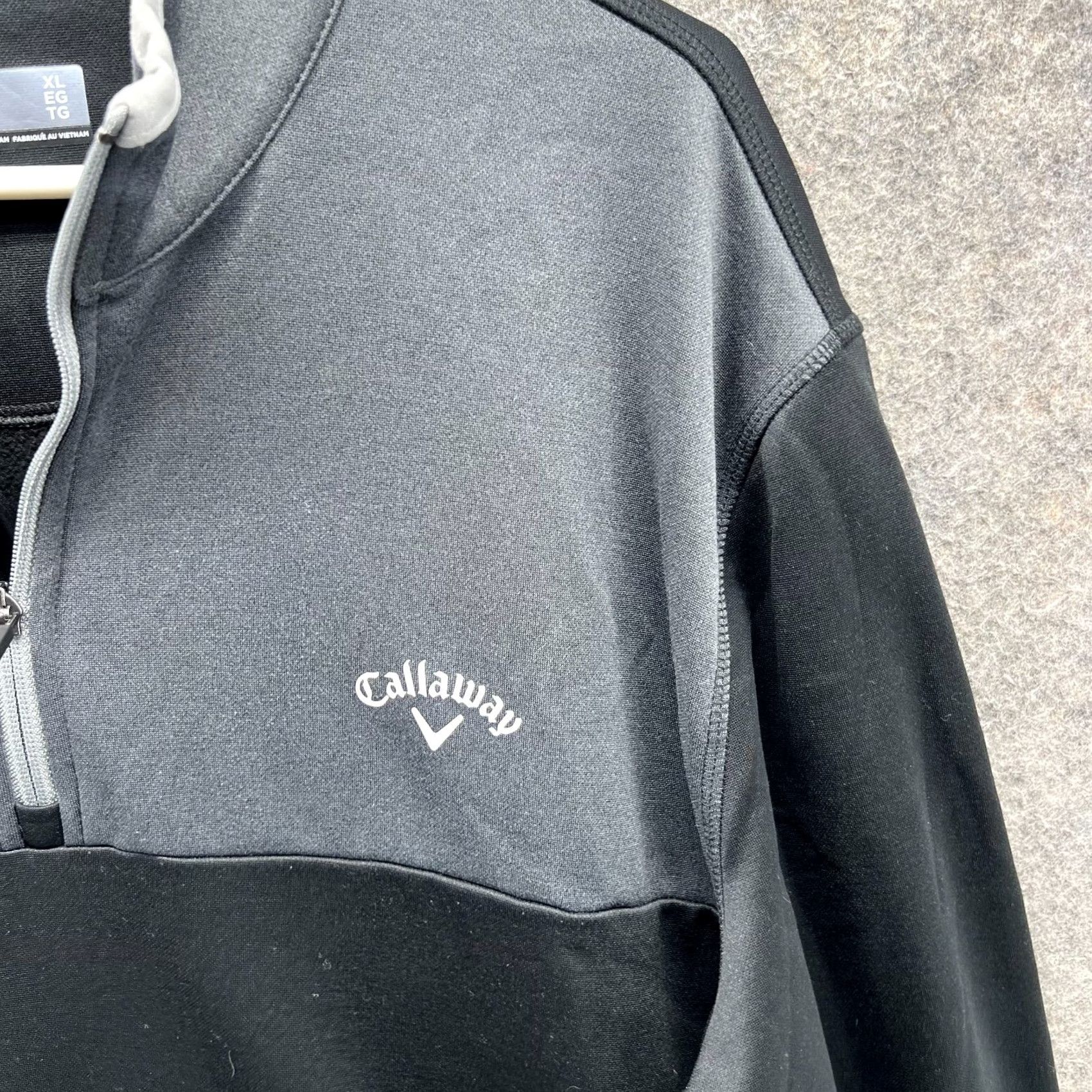 Callaway VINTAGE Callaway Sweater Mens XL Black Grey Quarter Zip Pullover Knit Jacket Golf PullOver Shirt? Size US XL / EU 56 / 4 - 4 Thumbnail