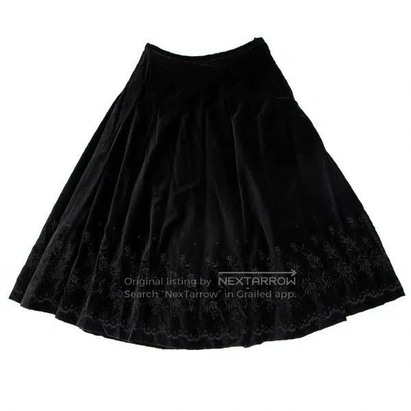 Comme des Garcons Comme des Garcons size M Black Retro Embroidered Floral De Size 23" - 2 Thumbnail
