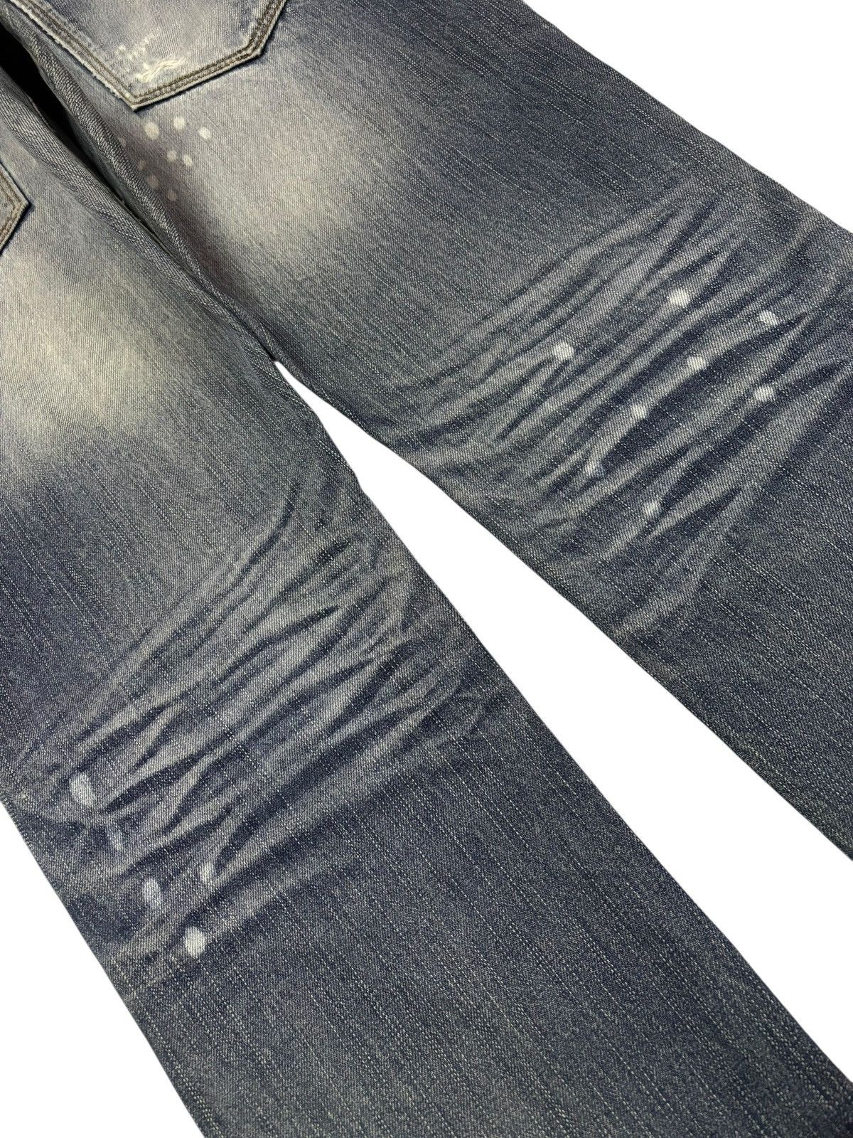 Gap Vtg Navy Japan Grunge Paint Splash Distressed Jeans Size US 32 / EU 48 - 7 Thumbnail