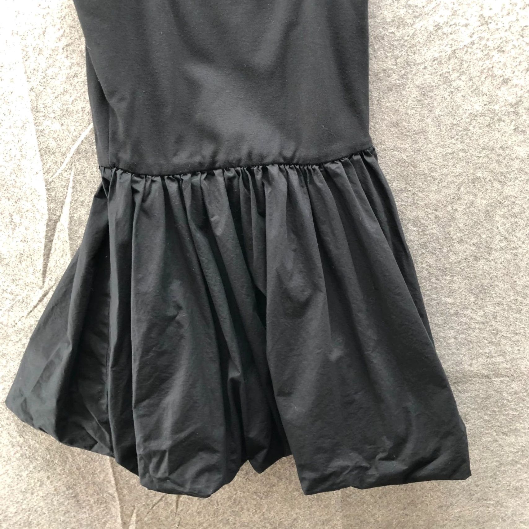 Camila Coelho Camila Coelho Bubble Hem Mini Dress Womens S Black Mixed Media Tank Square Neck Dress Size S / US 4 / IT 40 - 4 Thumbnail
