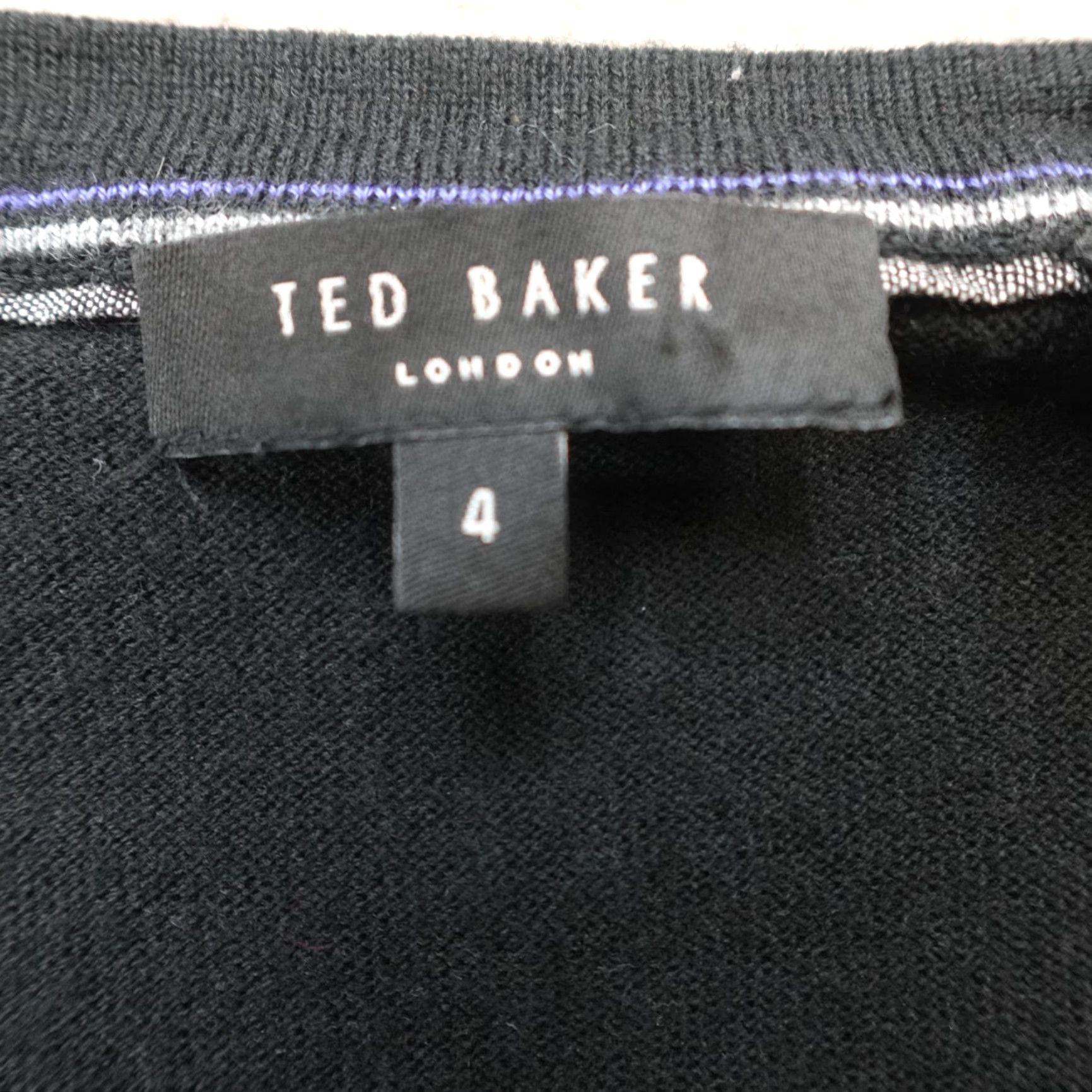Ted Baker Ted Baker Sweater Cardigan Medium Black Wool Blend Button Front Knit Cardi Mens Regular Winter Spring Fall Size US M / EU 48-50 / 2 - 2 Thumbnail