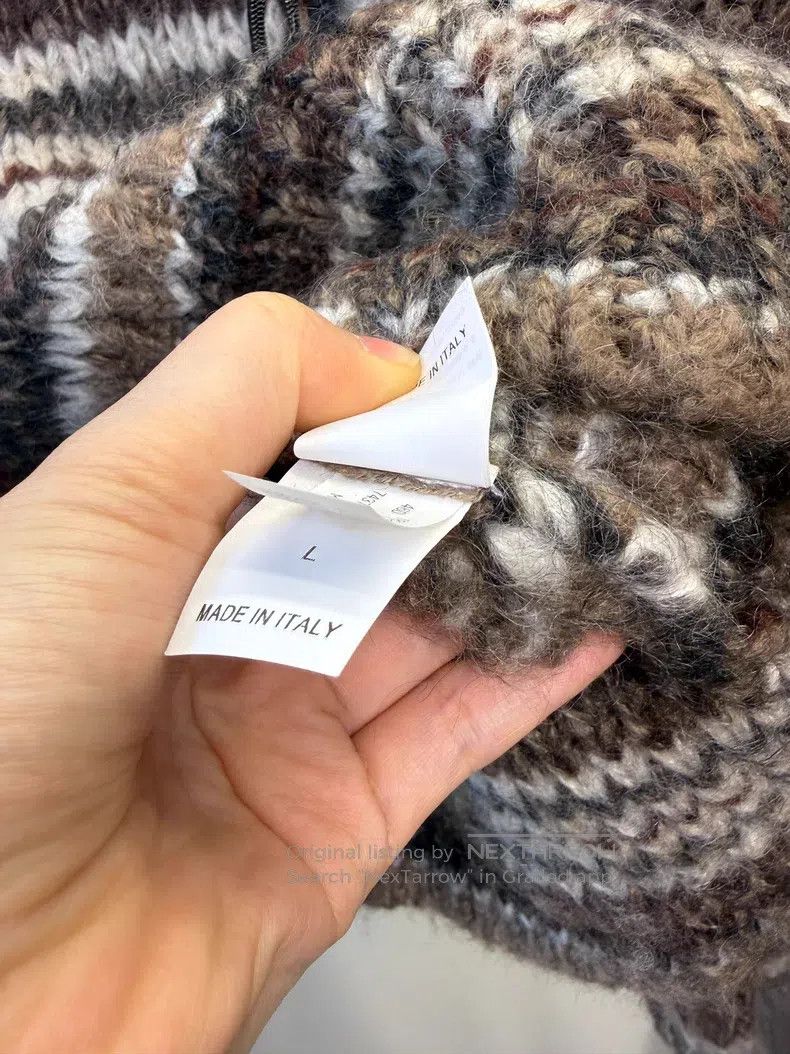Brunello Cucinelli Brunello Cucinelli Beaded Zipper Decorative Mohair Sweater Size L / US 10 / IT 46 - 7 Thumbnail