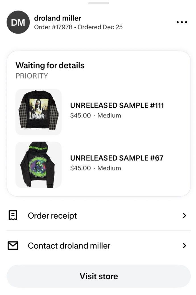 Droland Miller unreleased droland miller Size US M / EU 48-50 / 2 - 4 Thumbnail