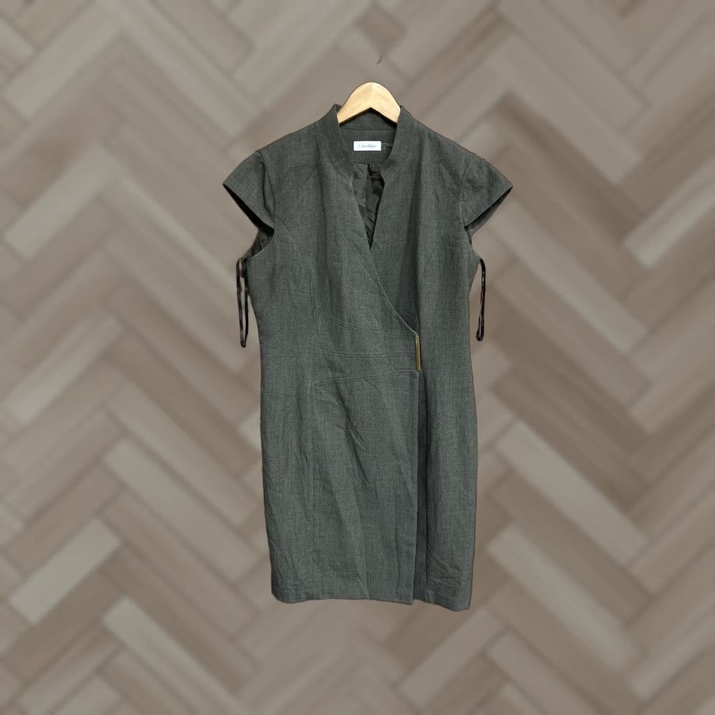 Calvin Klein Calvin Klein Womens Sleeveless Dress Size 12 Gray Polyester Midi Pencil Dress Size XL / US 12-14 / IT 48-50 - 1 Thumbnail