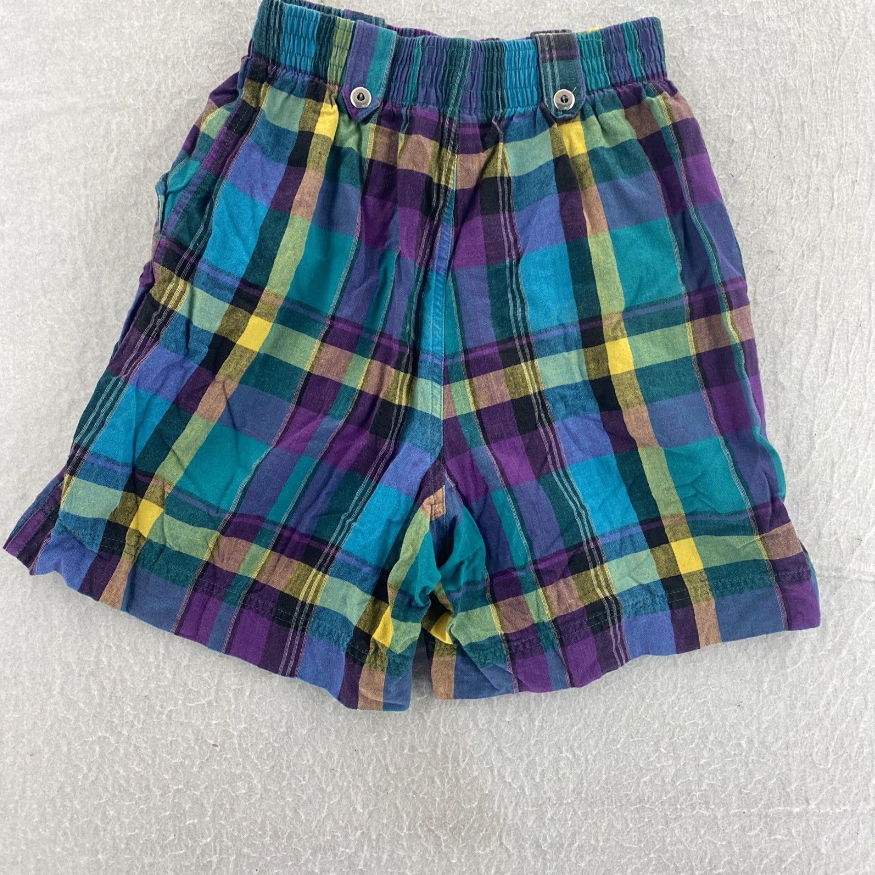 Vintage VINTAGE Hunt Club 90s High Rise Purple Plaid Mom Shorts Womens Medium Size 32" / US 10 / IT 46 - 6 Thumbnail
