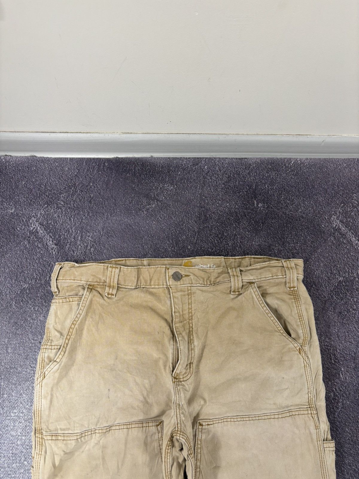 Carhartt Vintage Carhartt Double Knee USA Faded Cream Work Pants Size US 36 / EU 52 - 10 Thumbnail