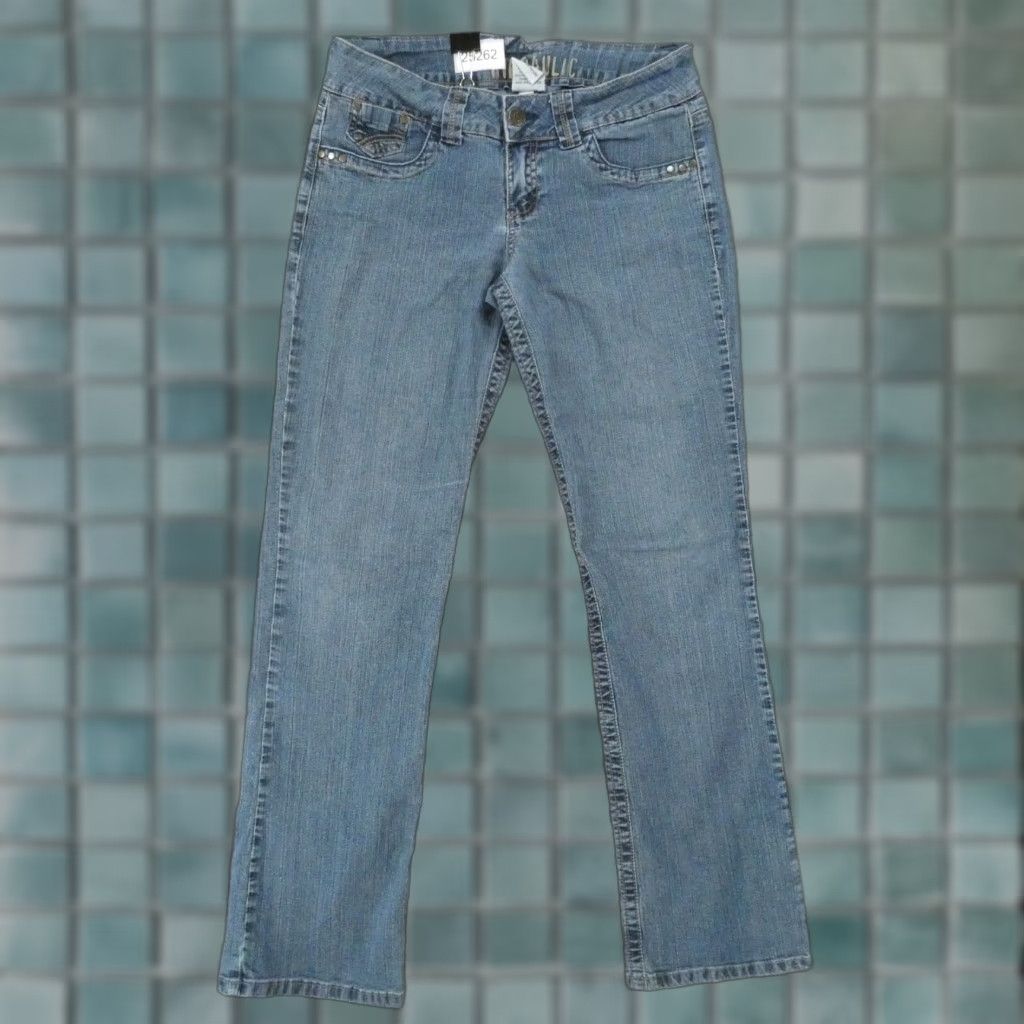 Vintage HYDRAULIC Jeans Womens 6 Bootcut Stretch Low Rise Med Wash Blue Size 28" / US 6 / IT 42 - 1 Thumbnail