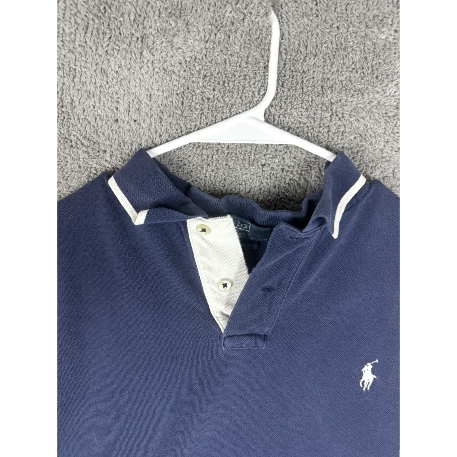 Polo Ralph Lauren Polo Ralph Lauren Polo Shirt Mens XL Navy White Custom Fit Red Stripes Short Slv Size US XL / EU 56 / 4 - 6 Thumbnail
