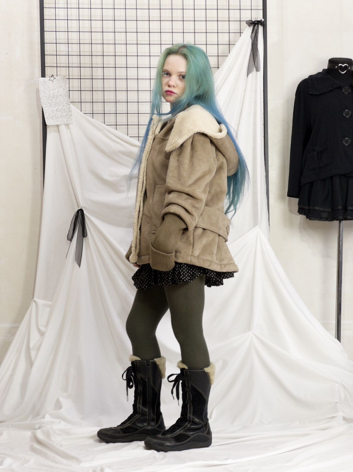 Vintage Faux shearling hooded coat in beige mori kei softcore Size M / US 6-8 / IT 42-44 - 12 Thumbnail