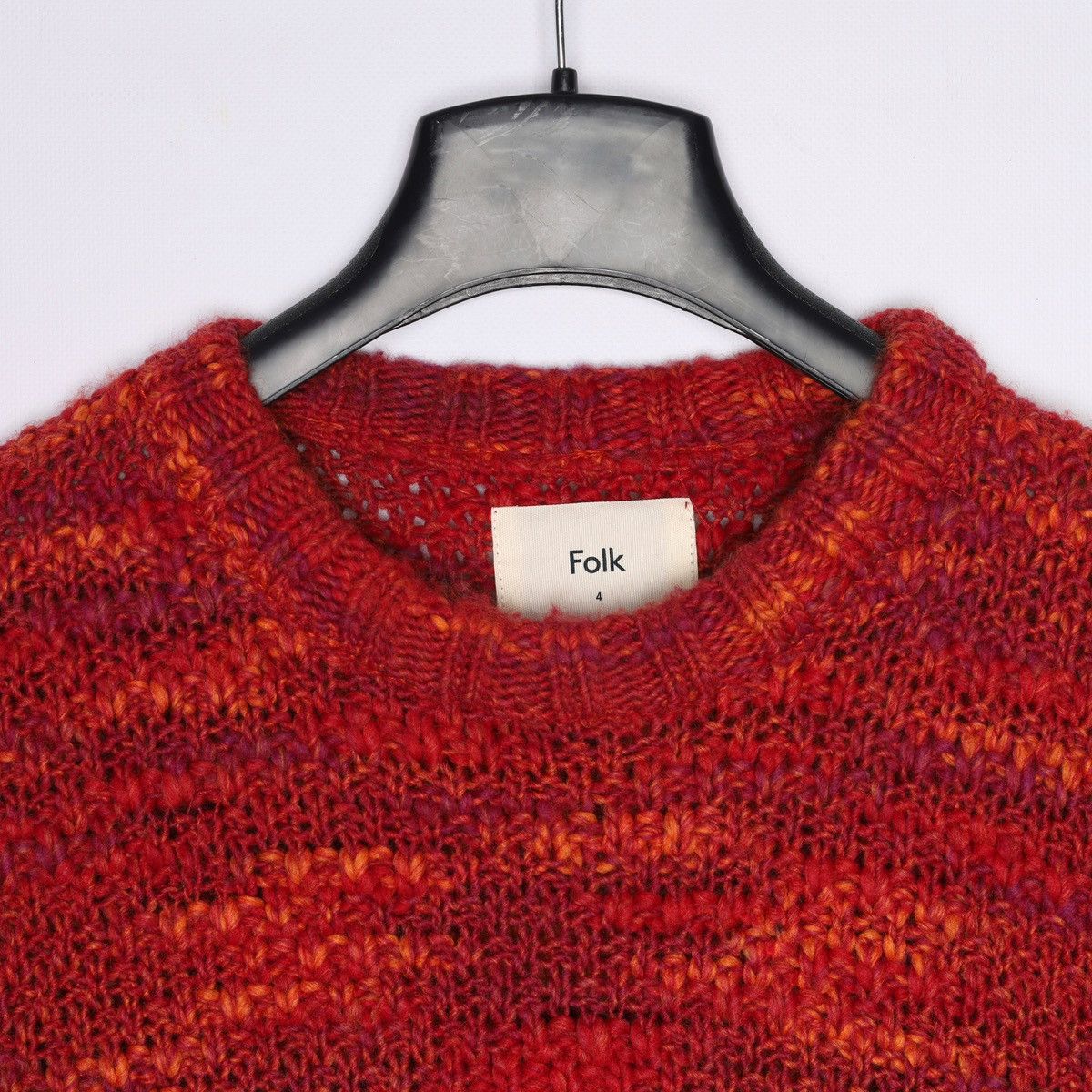 Folk Folk Acrylic Wool Sweater Orange Red Knit Size US L / EU 52-54 / 3 - 6 Thumbnail