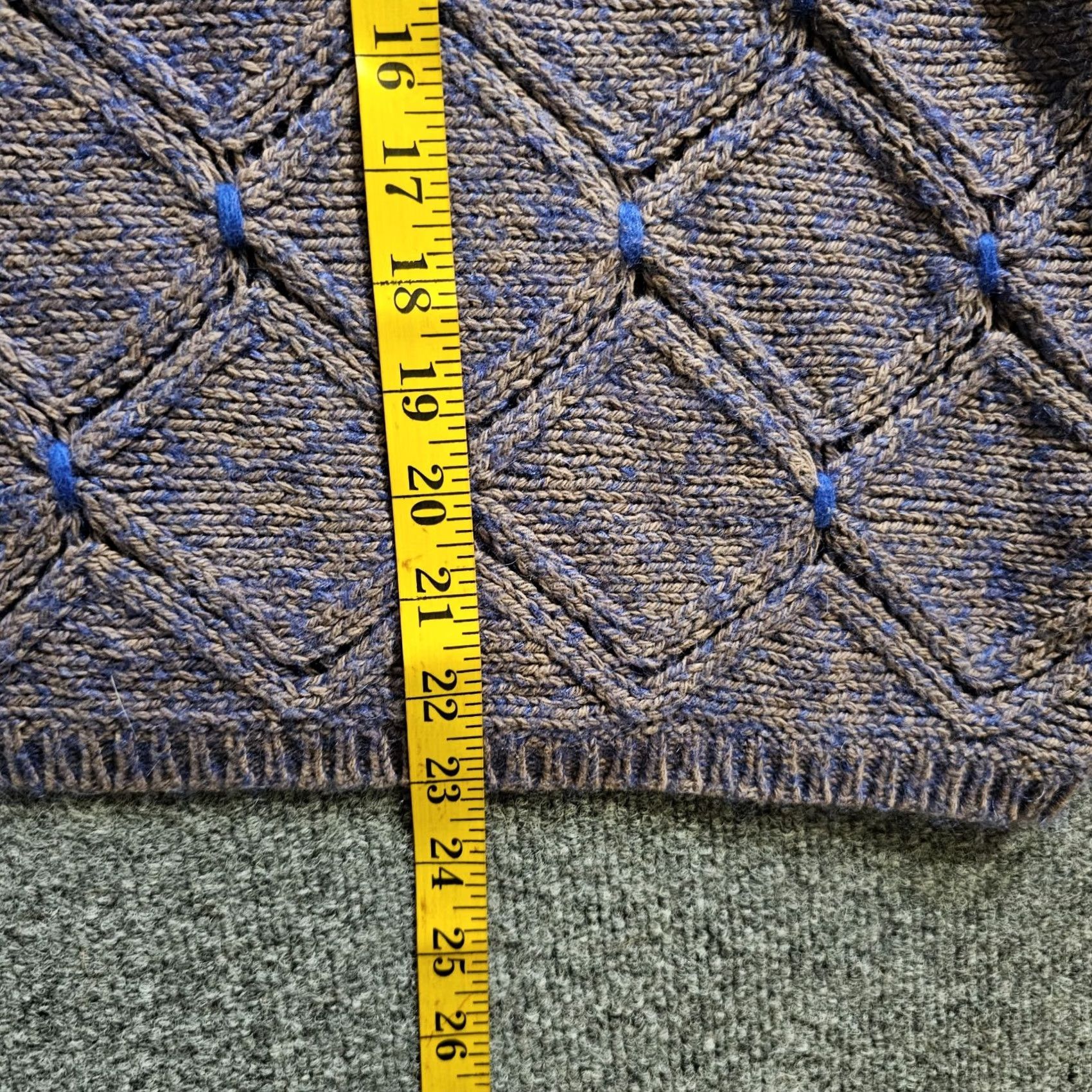 Anthropologie Moth Sweater Top Womens L Blue Wool Cable Knit Short Sleeve Pullover Oversized Knit Vintage No Size L / US 10 / IT 46 - 7 Thumbnail