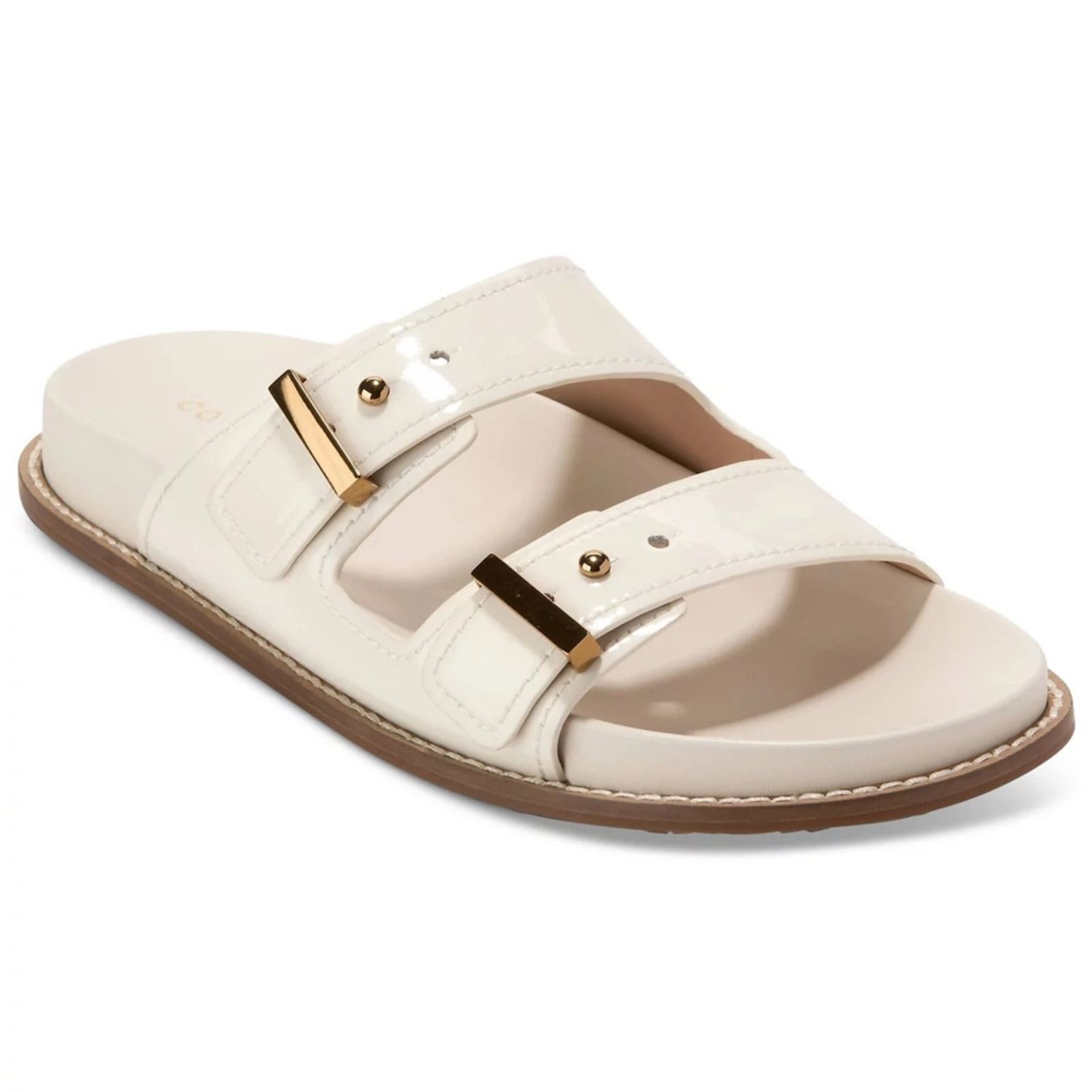 Cole Haan Cole Haan Marisol Footbed Sandals Ivory Patent Leather 6 Size US 6 / IT 36 - 1 Thumbnail