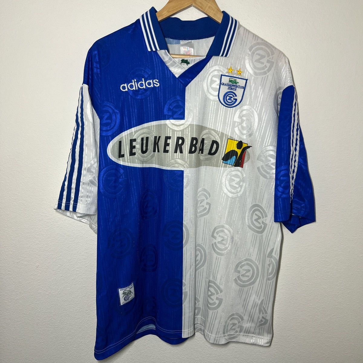 image of Adidas x Soccer Jersey Grasshopper Club Zurich 1997-1998 Home Jersey in Blue, Men's (Size XL)