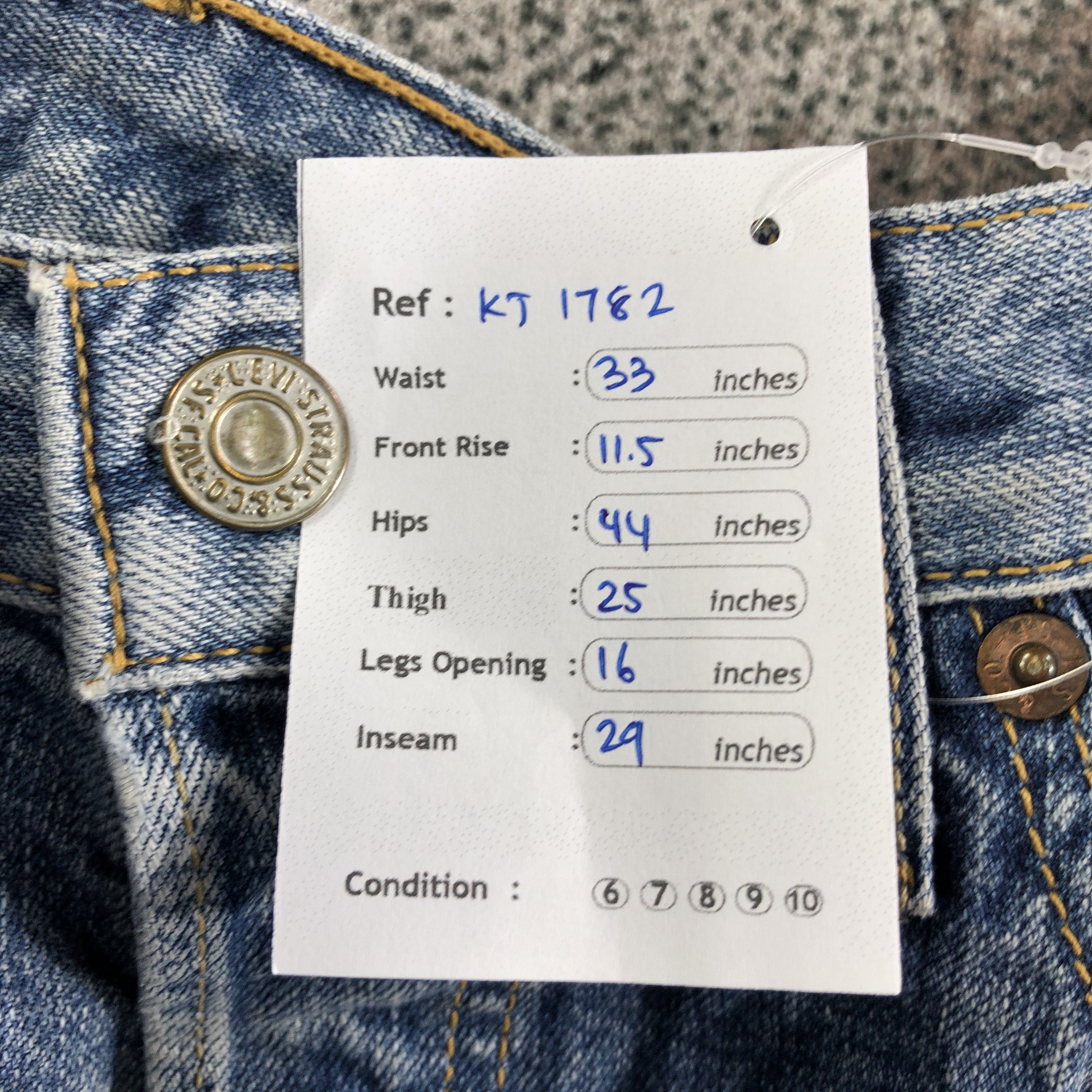 Levi's Vintage Levis 501 Jeans Dirty Wash Denim KJ1782 Size US 32 / EU 48 - 12 Thumbnail