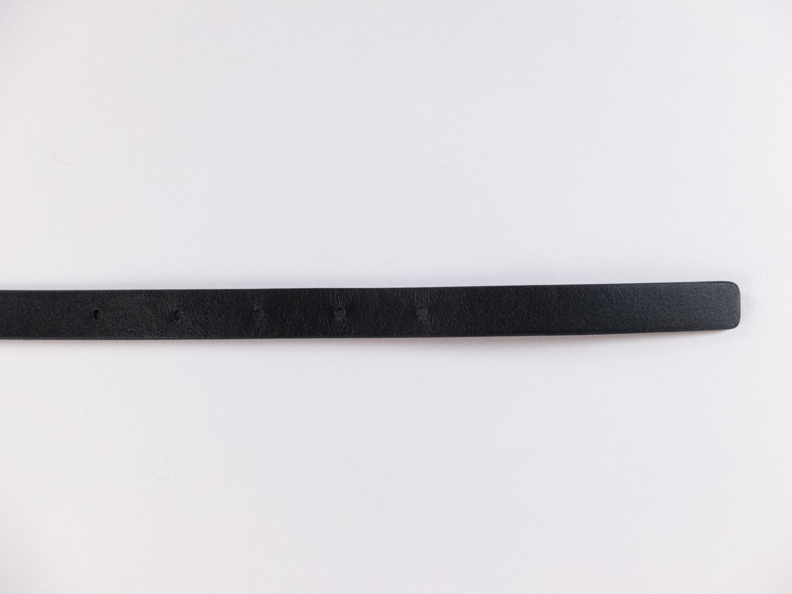 Bottega Veneta BOTTEGA VENETA Triangle buckle black thin leather belt 105 Size 42 - 5 Thumbnail