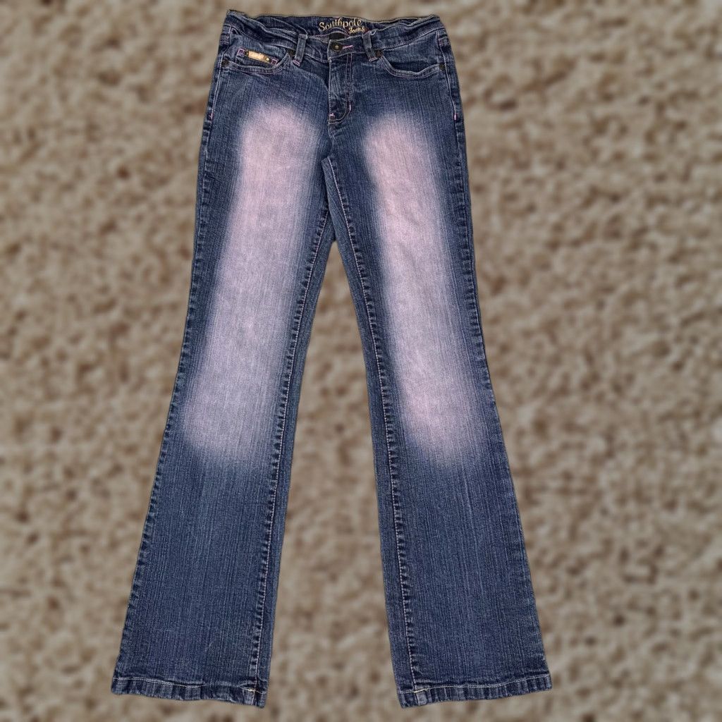 Southpole Southpole Jeans Women Bootcut Denim Pants 3 Blue 24x31 Pink Fade Contrast Stitch 5-Pocket Design Jeans Size 26" / US 2 / IT 38 - 1 Thumbnail