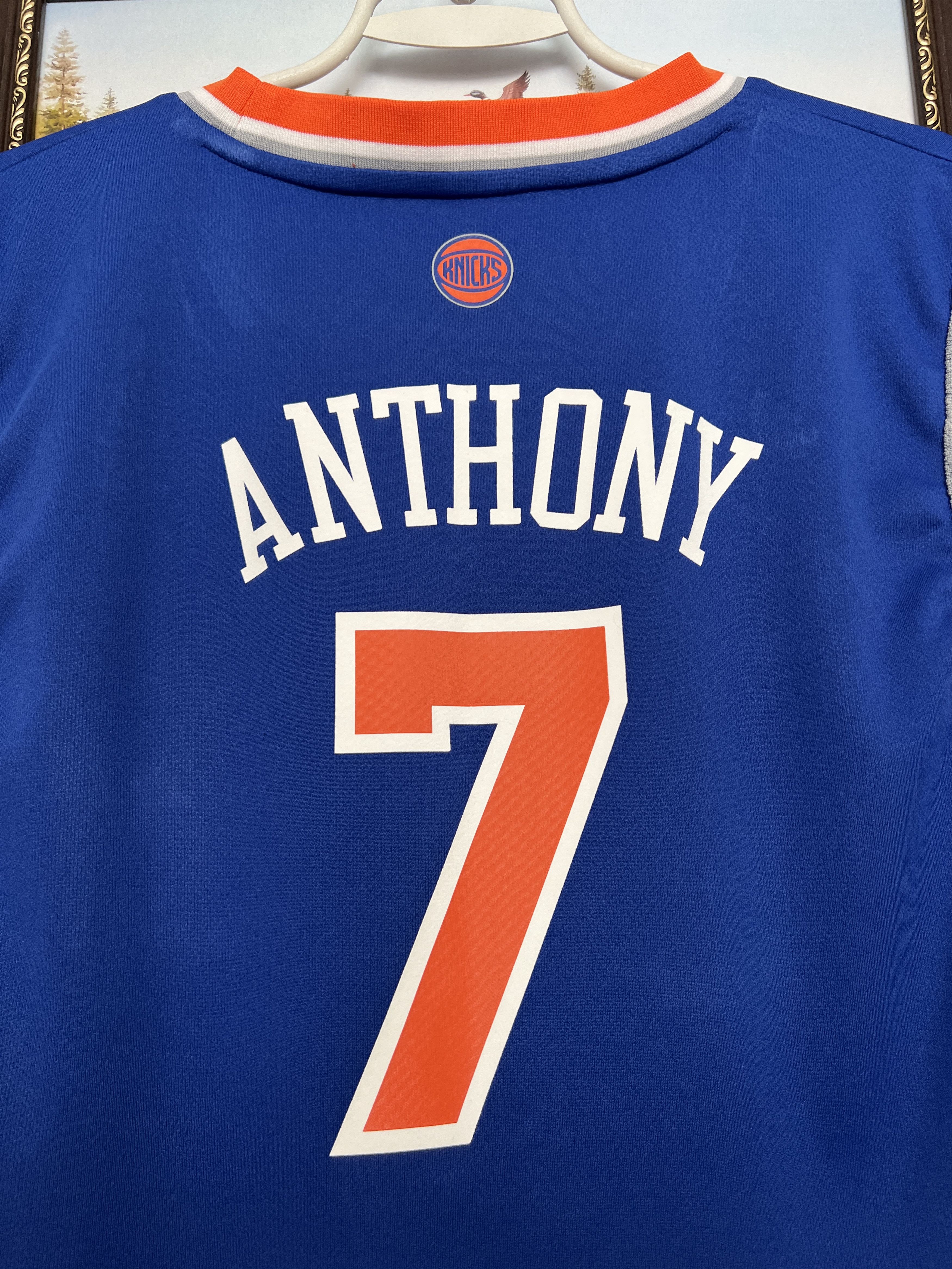 Champion Vintage Adidas New York Knicks #7 Anthony NBA Jersey Blue Size US XL / EU 56 / 4 - 14 Thumbnail