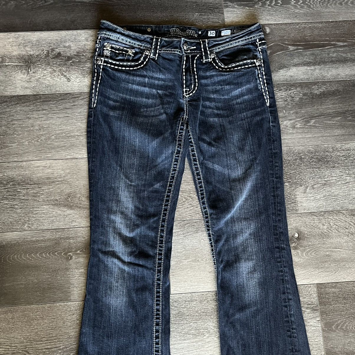Miss Me Vintage Miss Me Buckle Exclusive Boot Cut Denim Jeans Women Size 30" / US 8 / IT 44 - 6 Thumbnail