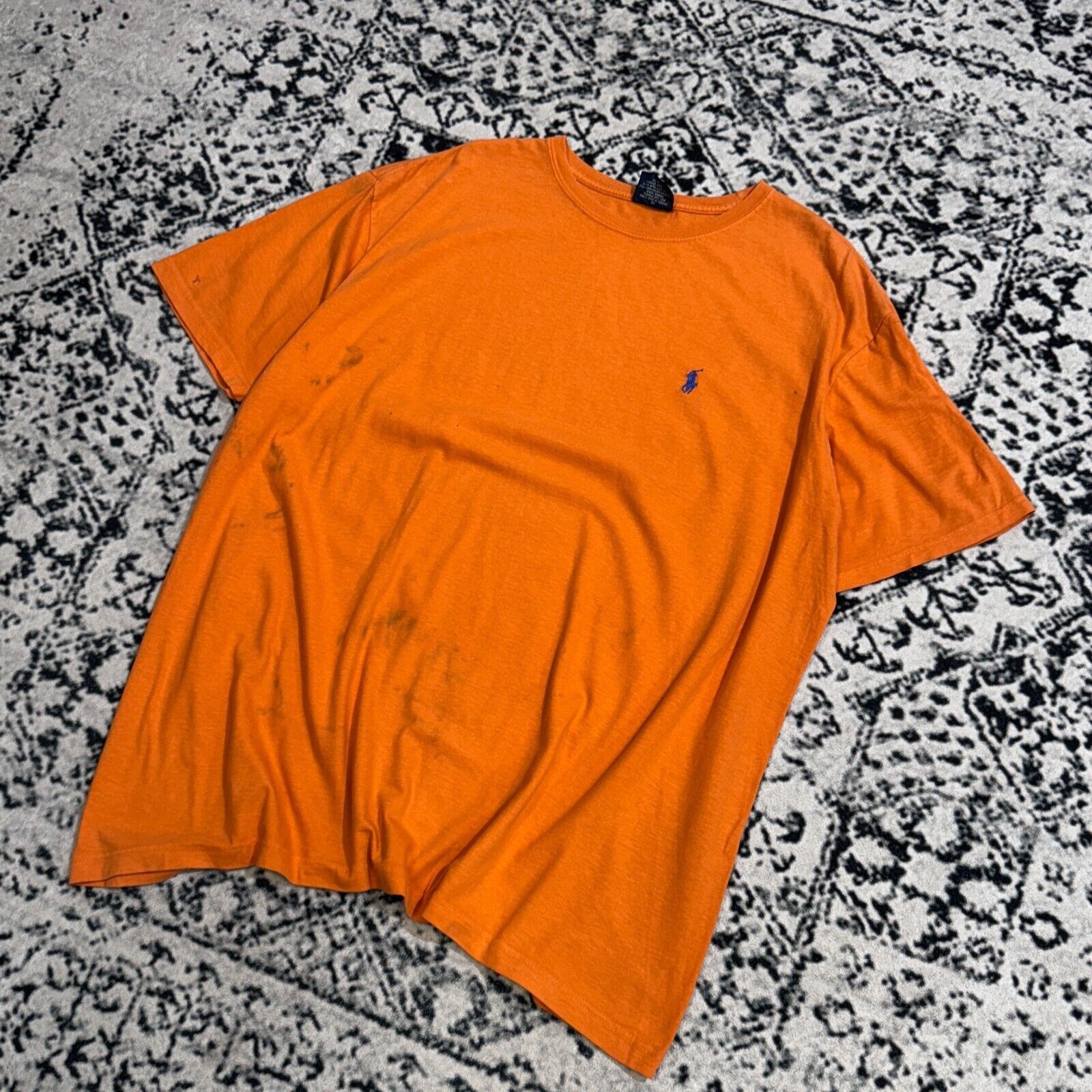 Ralph Lauren × Vintage Vintage Ralph Lauren Orange Cotton T-Shirt Size L Y2K 90s Size US L / EU 52-54 / 3 - 2 Thumbnail