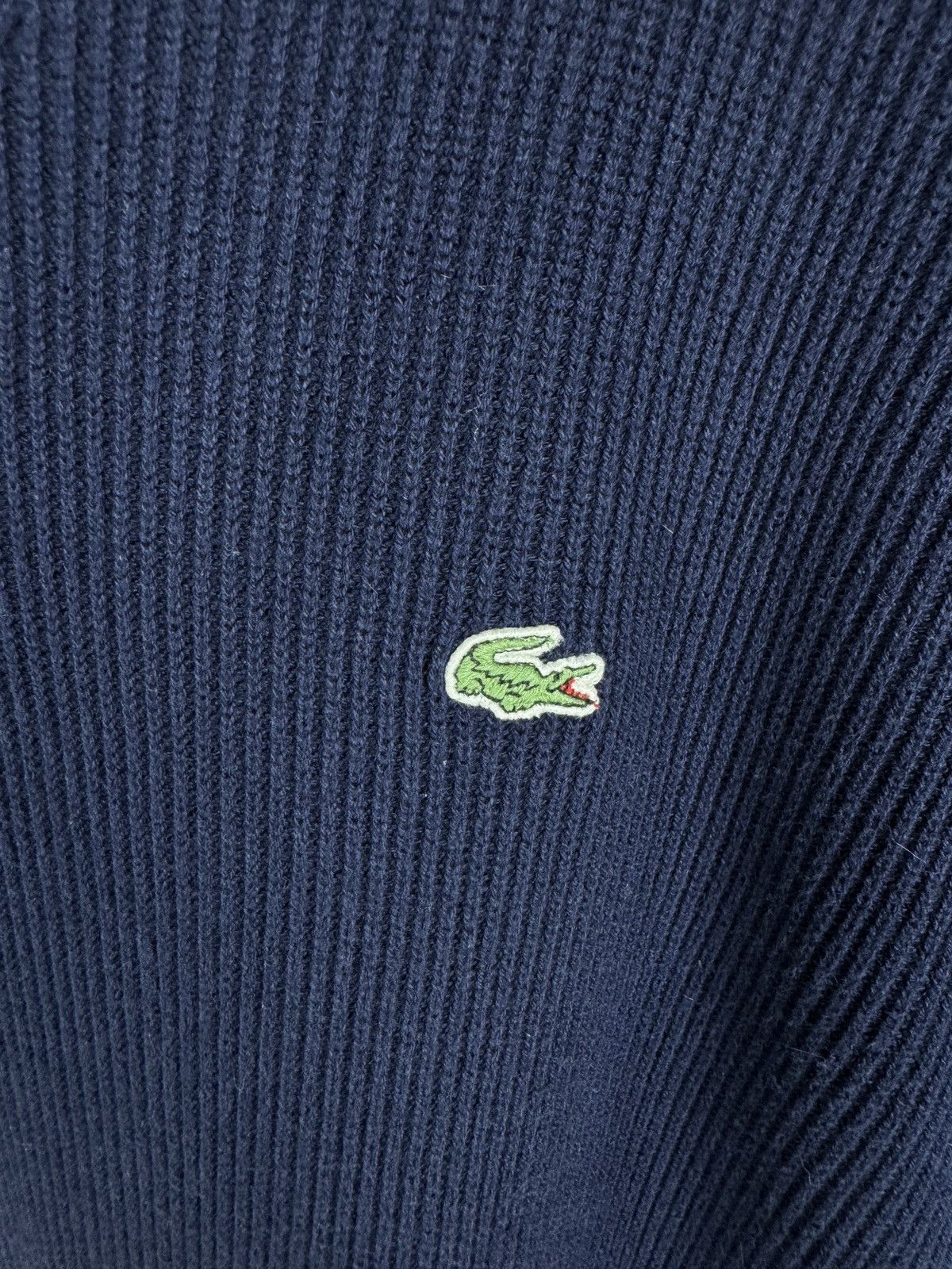 Lacoste × Vintage Lacoste vintage v-neck ribbed sweater pullover Size US XL / EU 56 / 4 - 6 Thumbnail