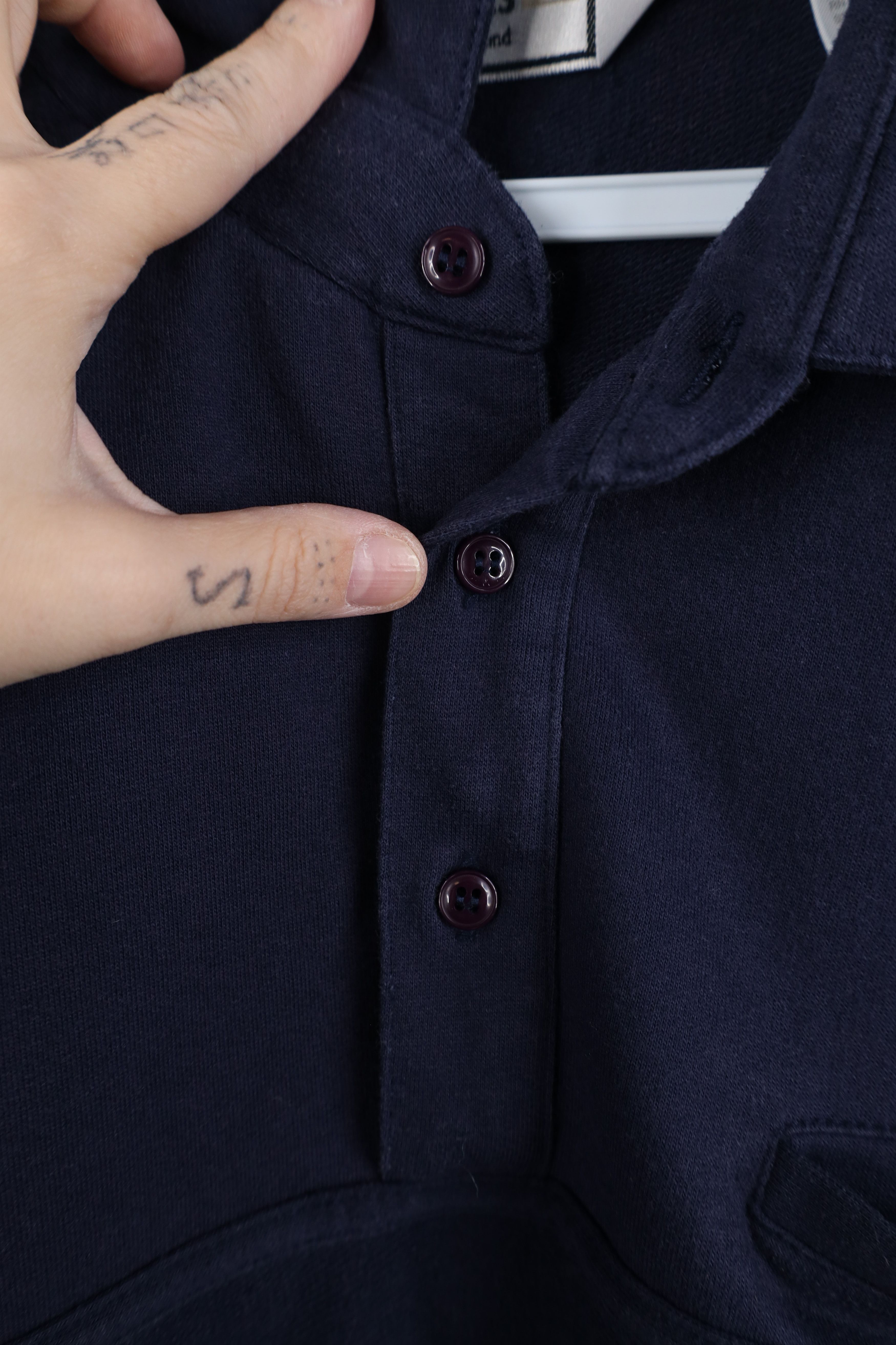 Vintage Vintage 90s Streetwear Long Sleeve Rugby Polo Navy Size US L / EU 52-54 / 3 - 6 Thumbnail