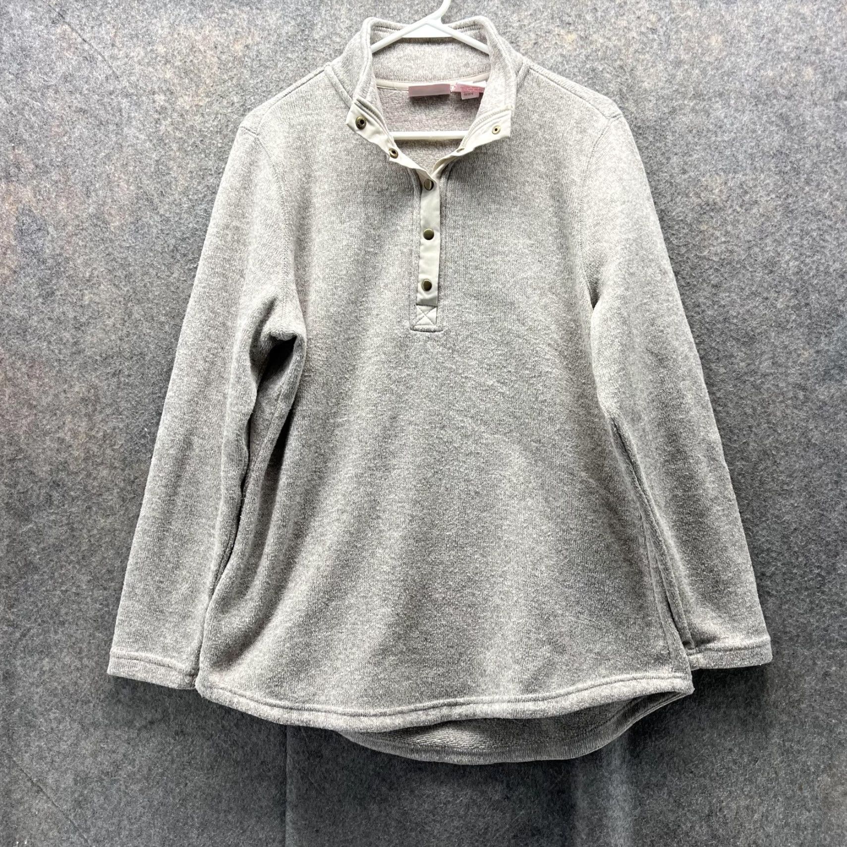 Vintage Marley Lilly Sweater Women Large Beige Mock Neck Fleece Long Sleeve Pullover Size L / US 10 / IT 46 - 2 Thumbnail
