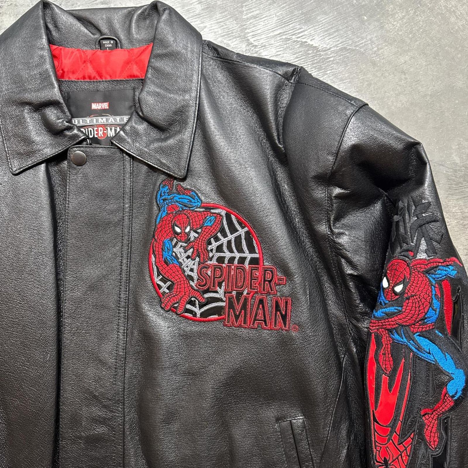 Marvel Comics × Vintage Vintage 2002 Marvel Ultimate Spider-Man NWT Leather Jacket Size US L / EU 52-54 / 3 - 4 Thumbnail