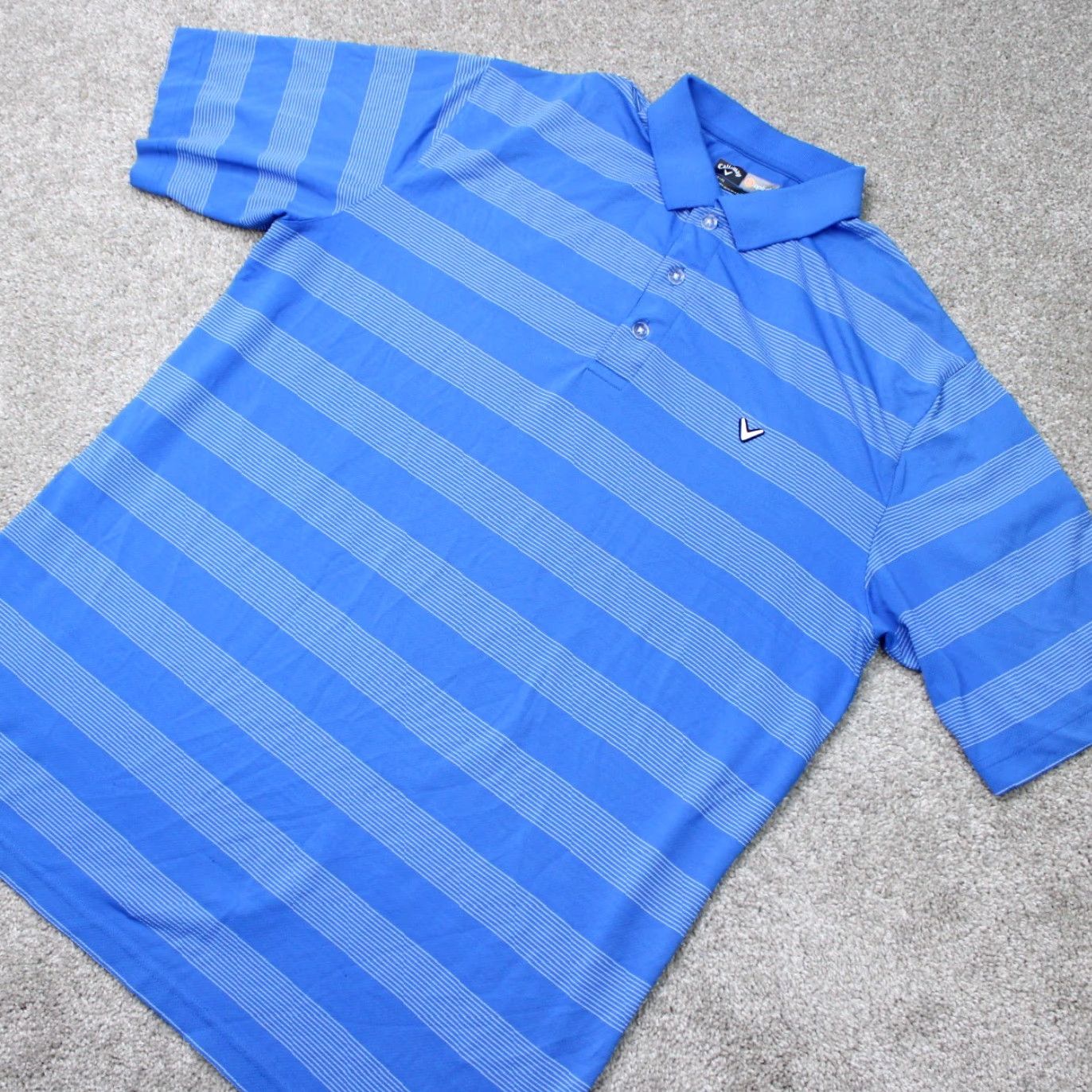 Callaway Callaway Polo Shirt Mens Medium Blue Striped Opti-Dri Golf Short Sleeve Pullover Polo Shirt Size US M / EU 48-50 / 2 - 4 Thumbnail