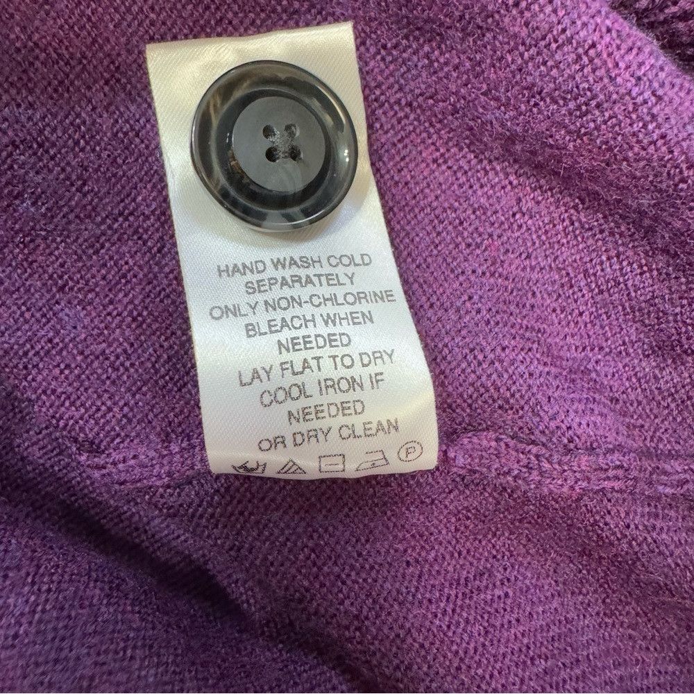 Other New Per me Uomo Purple Extra Fine Merino Wool 1/4 Buttons S Size US XL / EU 56 / 4 - 8 Thumbnail