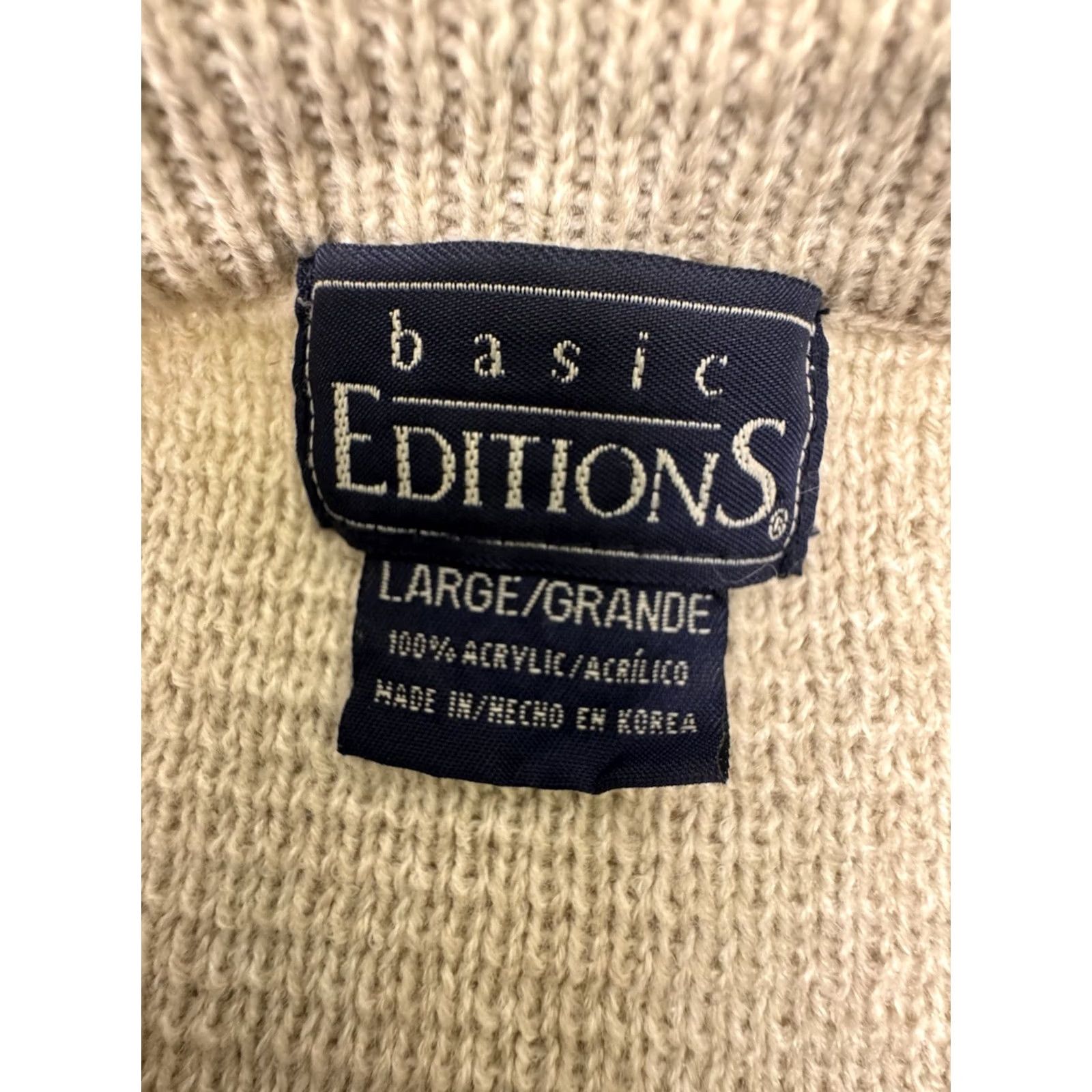 Basic Editions VINTAGE Basic Editions Nordic Fair Isle Snowflake Sweater Mens L Blue 90s Grandpa Size US L / EU 52-54 / 3 - 4 Thumbnail