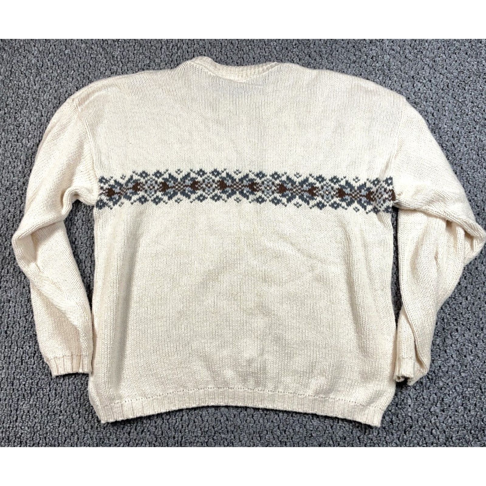 Vintage VINTAGE Icelandic Pattern Sweater Shirt Adult XL Ivory Geometric 90s Retro Mens XL Size US XL / EU 56 / 4 - 2 Thumbnail
