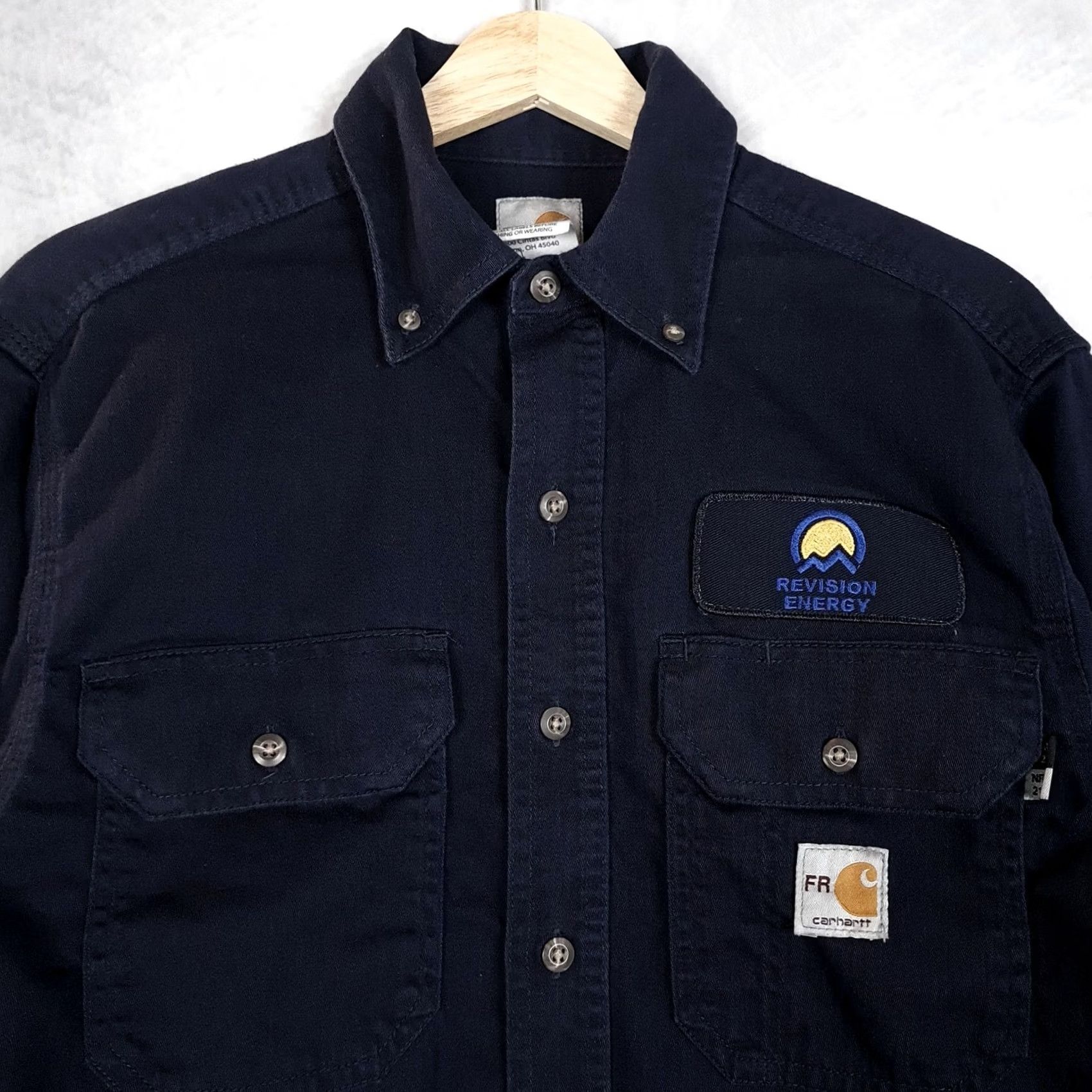 Carhartt VINTAGE Carhartt FR Shirt Mens S Navy Flame Resistant Button Up Workwear NFPA 2112 Size US S / EU 44-46 / 1 - 2 Thumbnail