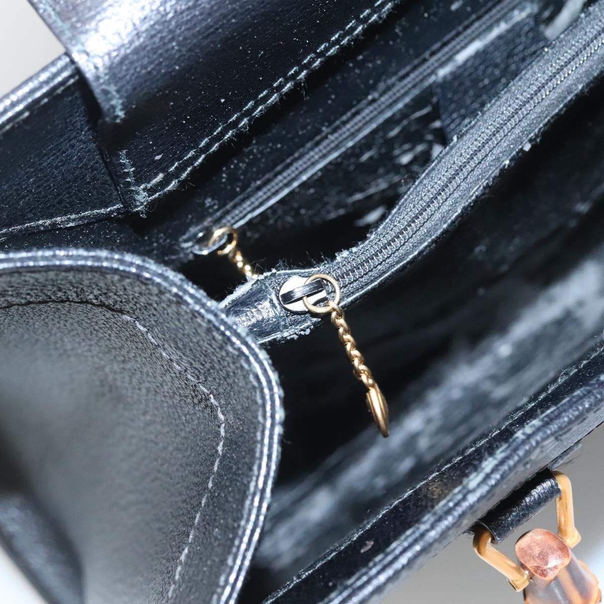 Gucci GUCCI Bamboo Hand Bag Leather Black Gold 002 2853 0260 0 Size ONE SIZE - 14 Thumbnail