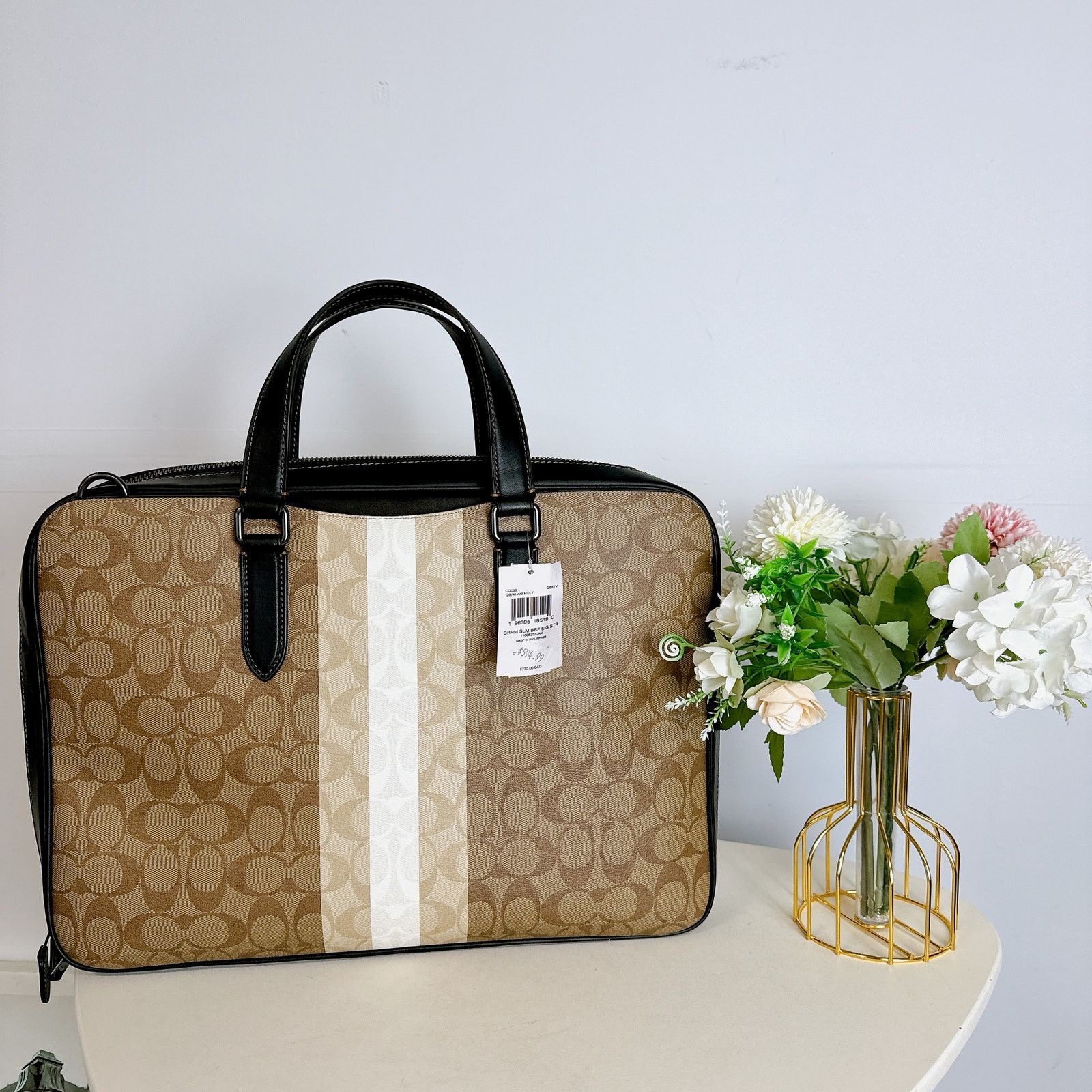 Coach Coach CQ036 Graham Slim Brief Varsity Stripe IN KHAKI MULTI Size ONE SIZE - 2 Thumbnail