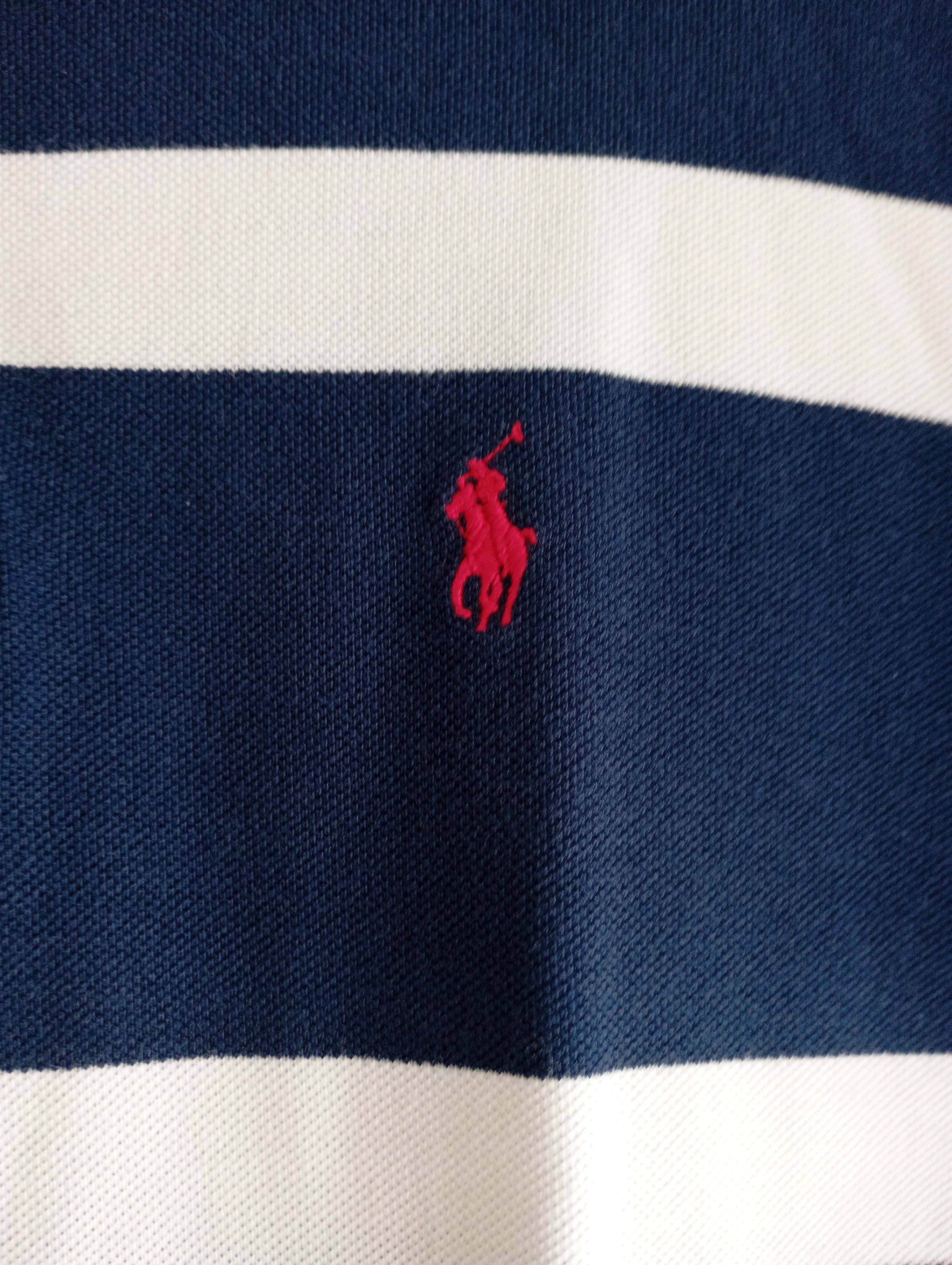 Polo Ralph Lauren Polo Ralph Lauren Striped Mesh Polo Shirt in Blue and White Size US XL / EU 56 / 4 - 4 Thumbnail