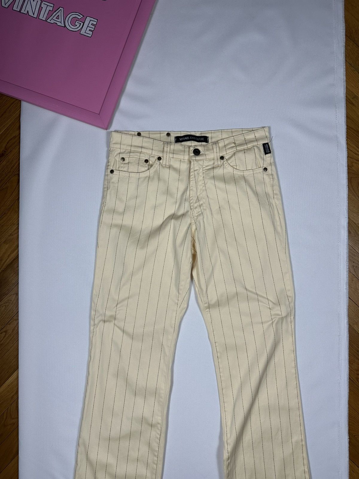 Versace Jeans Couture Versace Jeans Couture Vintage Striped Pants Trousers Disco Size 27" / US 4 / IT 40 - 4 Thumbnail
